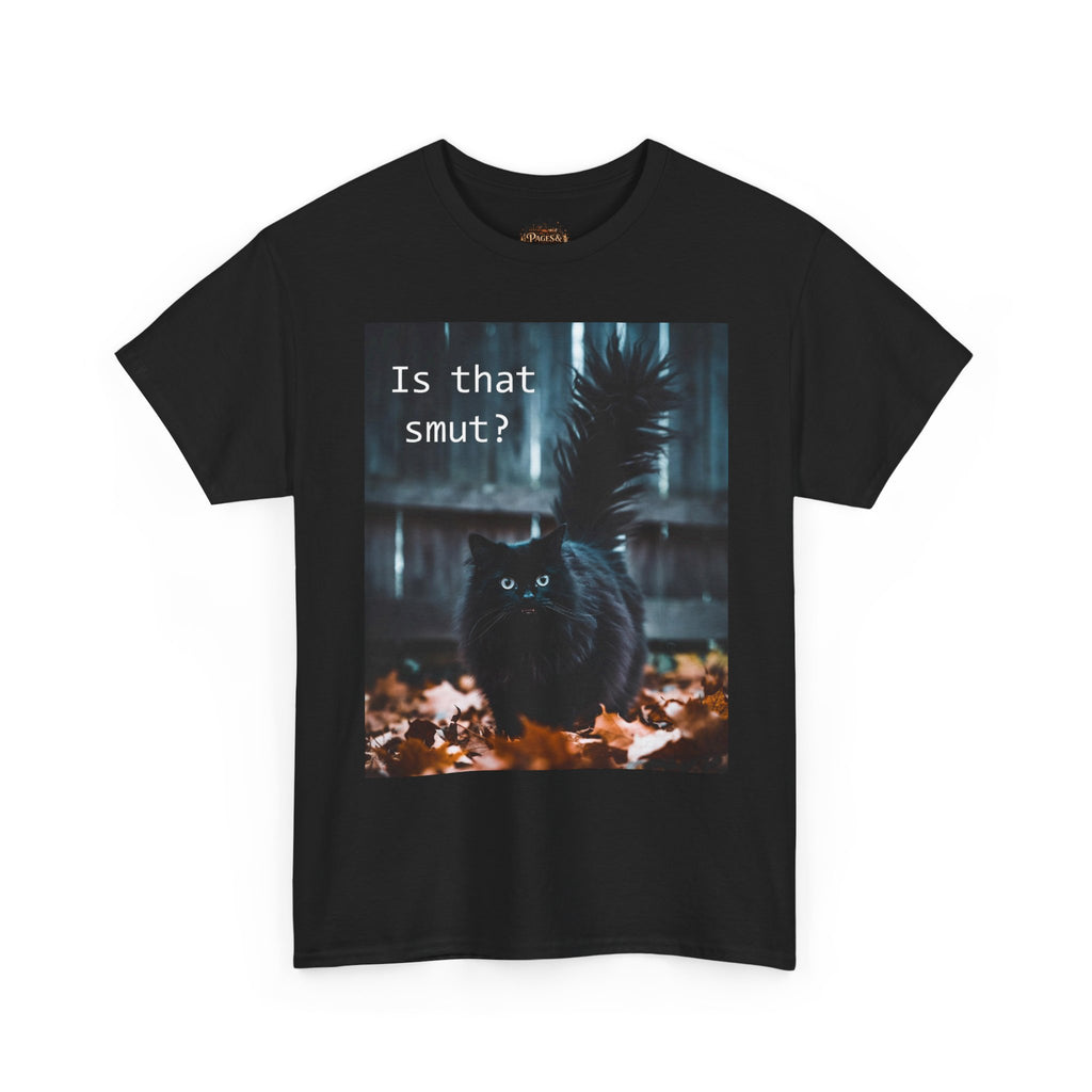 Is That Smut? Cat Photo T-Shirt | Black Cat, Autumn Leaves, Funny