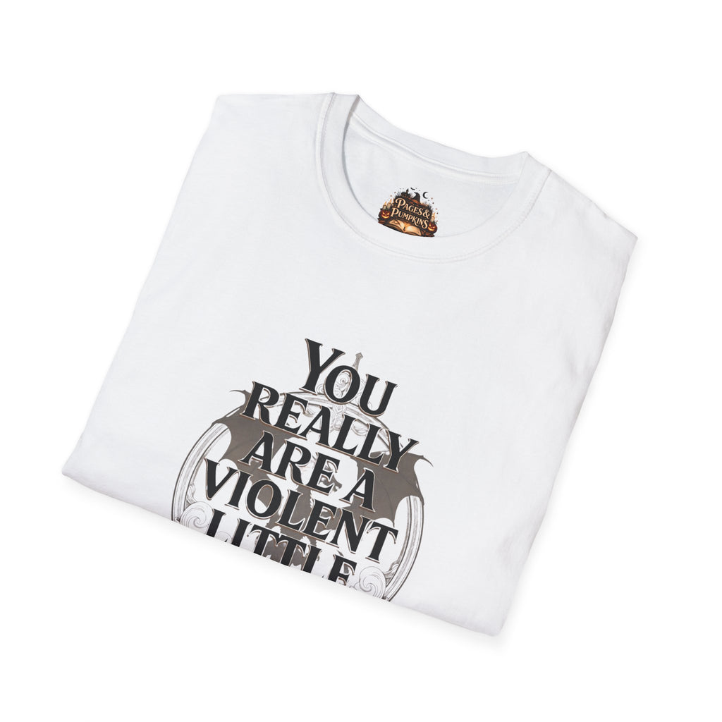 The Fourth Wing Fan Art Quote You Really Are a Violent Little Thing Aren't You? T-Shirt | Quote Tee, Gothic Typography