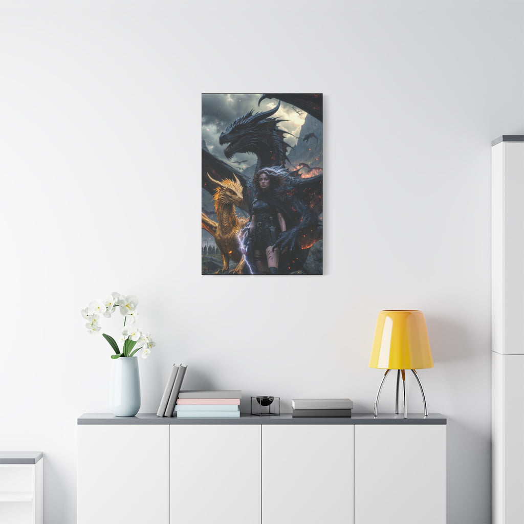 The Fourth Wing Fan Art Matte Canvas, Stretched
