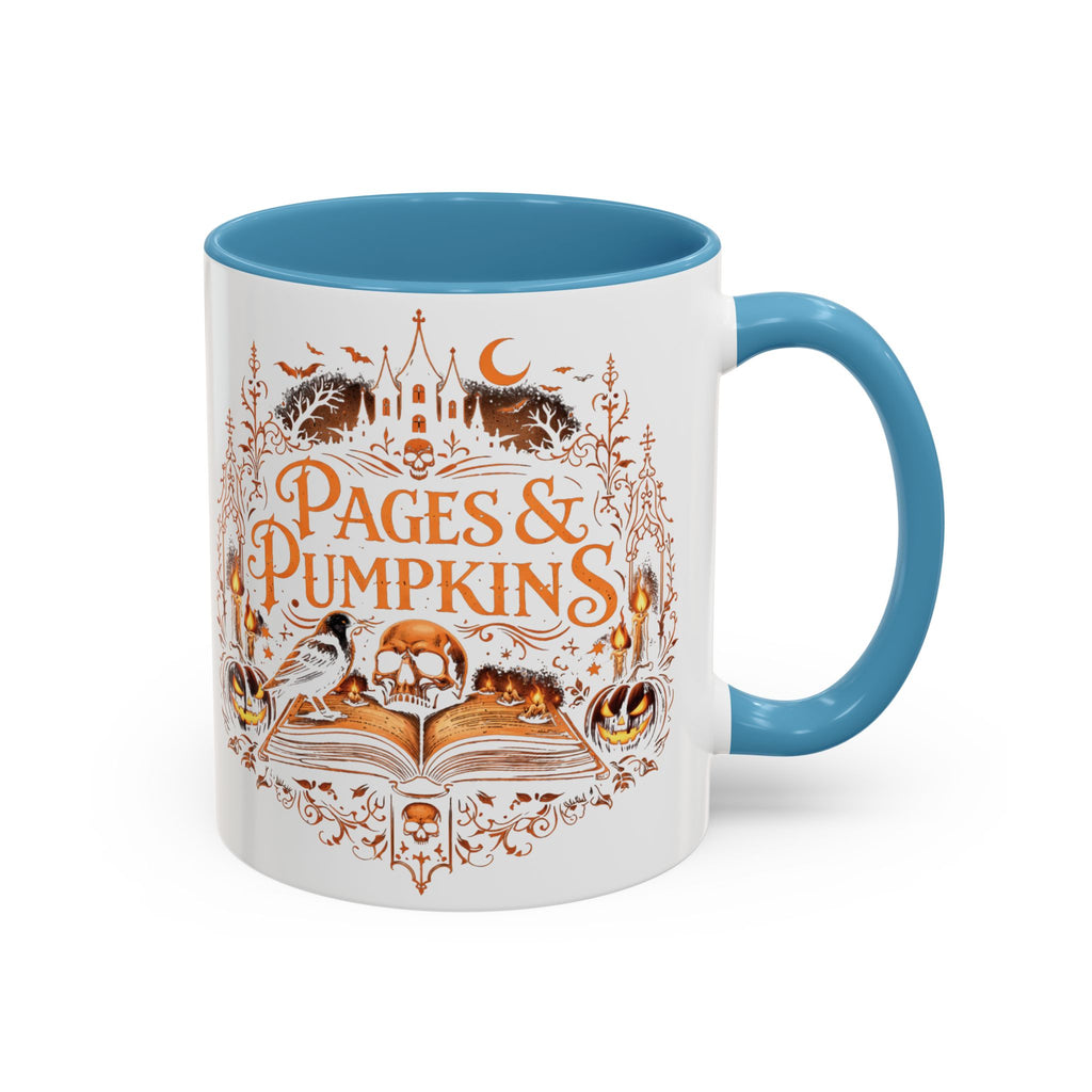 Pages & Pumpkins Coffee Mug | Halloween Book Lover Mug