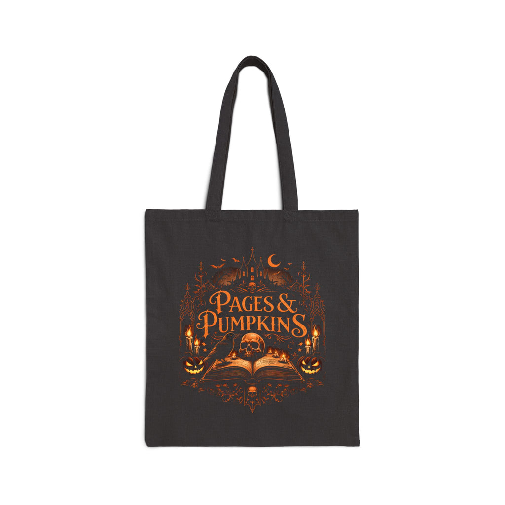 Pages & Pumpkins Light Tote Bag | Autumn reading, Halloween book lover design