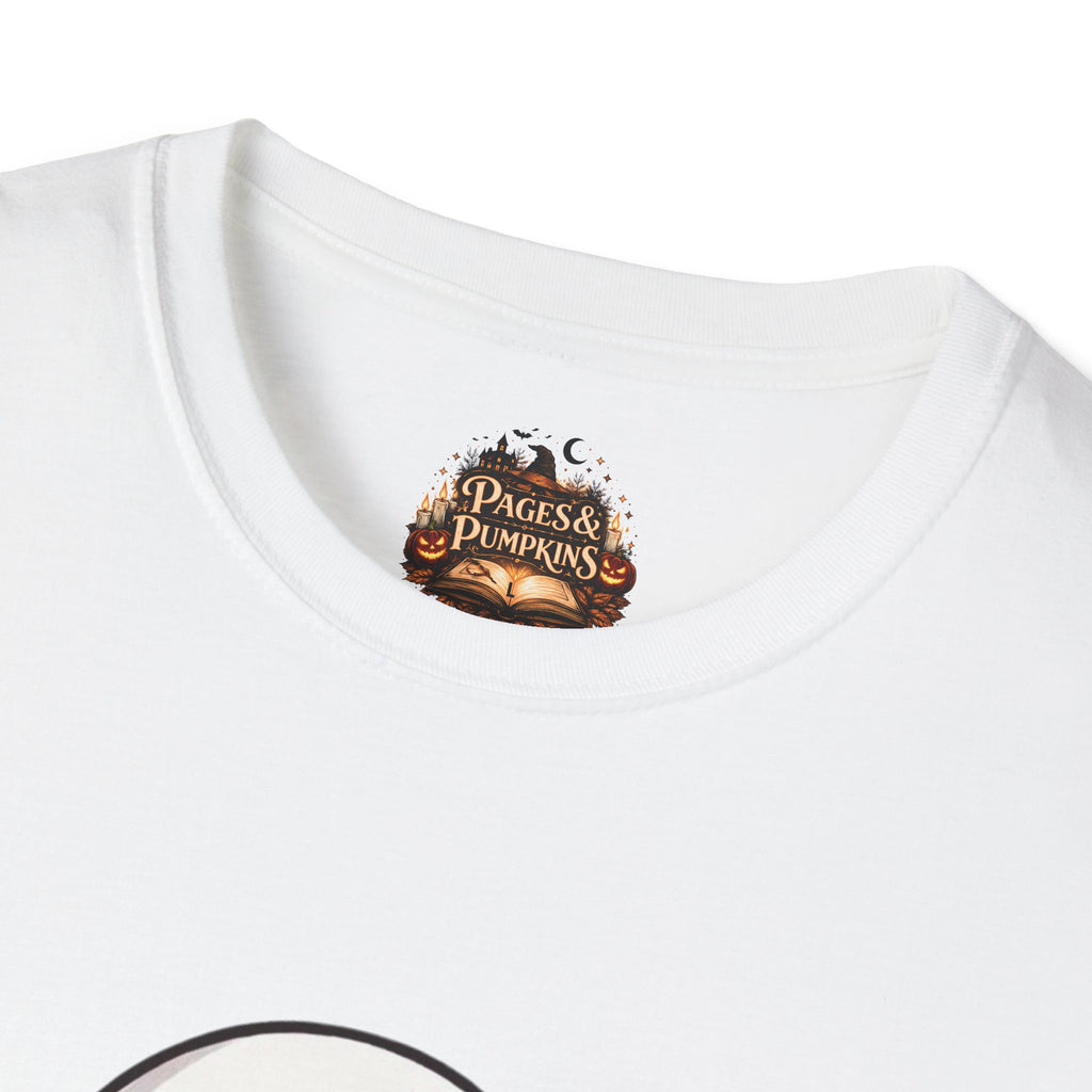 Pages & Pumpkins Boo Cat T-Shirt | Halloween book lover