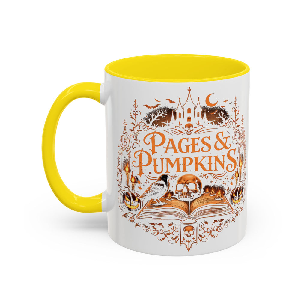 Pages & Pumpkins Coffee Mug | Halloween Book Lover Mug