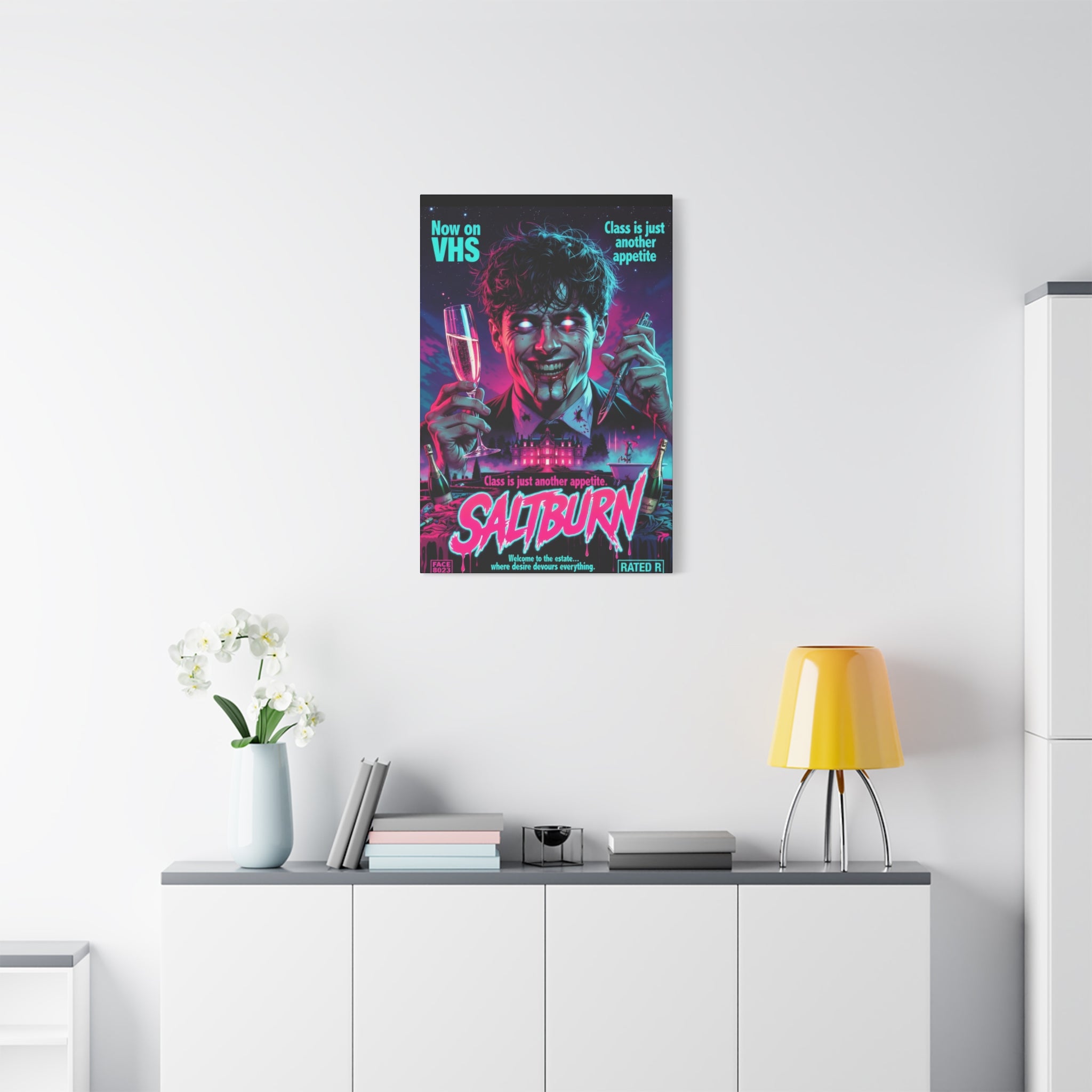 Saltburn Fan Art Retro Horror Movie Canvas