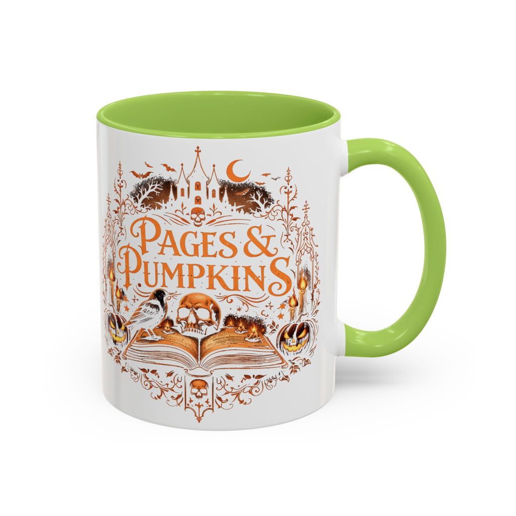 Pages & Pumpkins Coffee Mug | Halloween Book Lover Mug