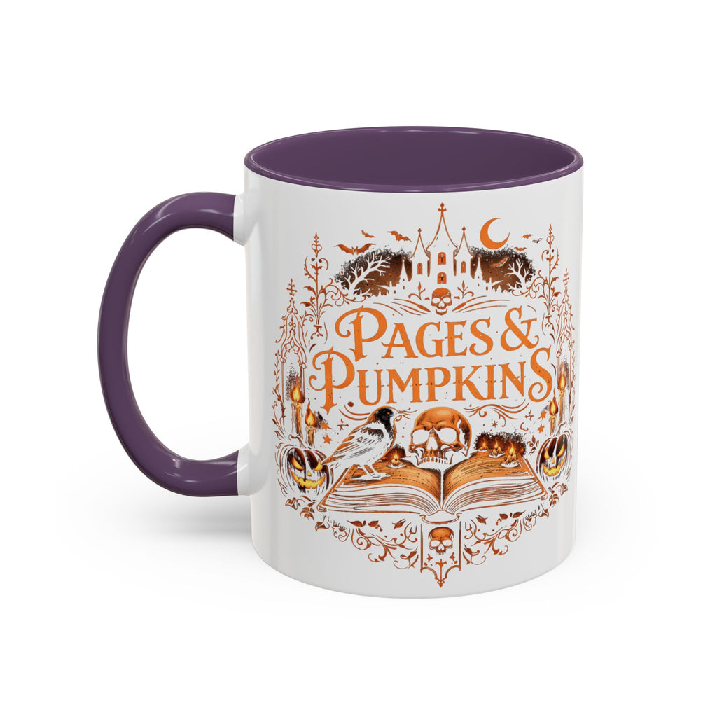 Pages & Pumpkins Coffee Mug | Halloween Book Lover Mug