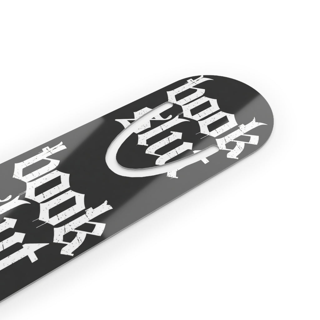 BS Gothic Script Bookmark, Metal Magnetic Page Marker | Literary Accessory