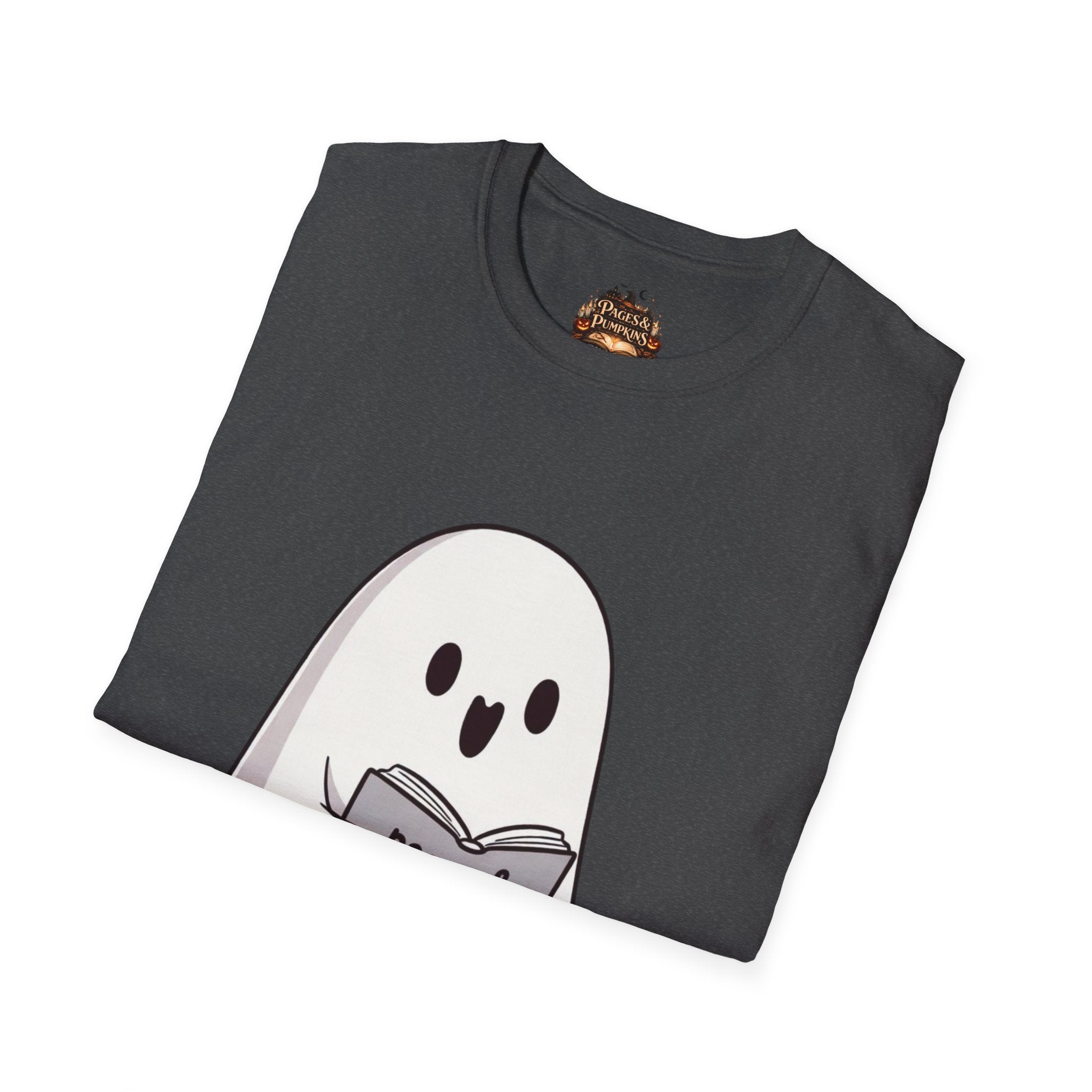 Pages & Pumpkins Boo Cat T-Shirt | Halloween book lover