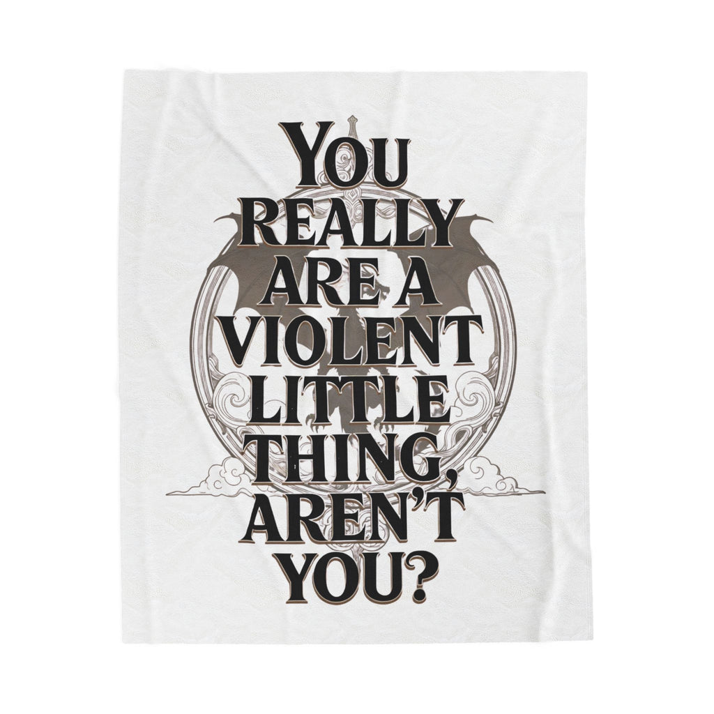 The Fourth Wing Fan Art Velveteen Plush Blanket | Quote Throw