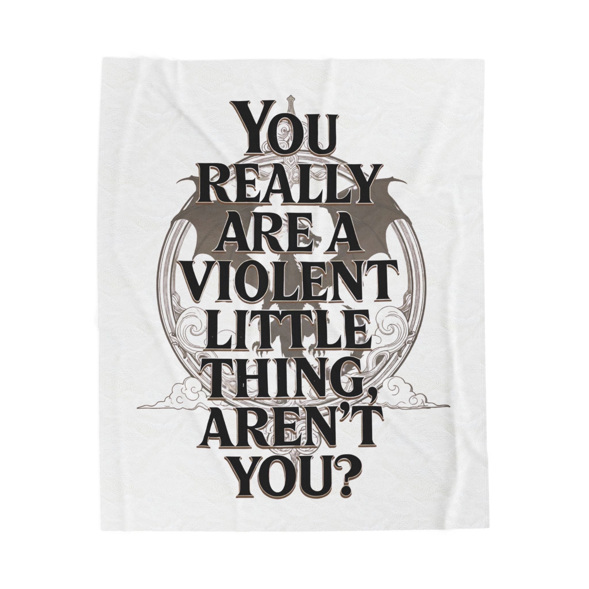 The Fourth Wing Fan Art Velveteen Plush Blanket | Quote Throw