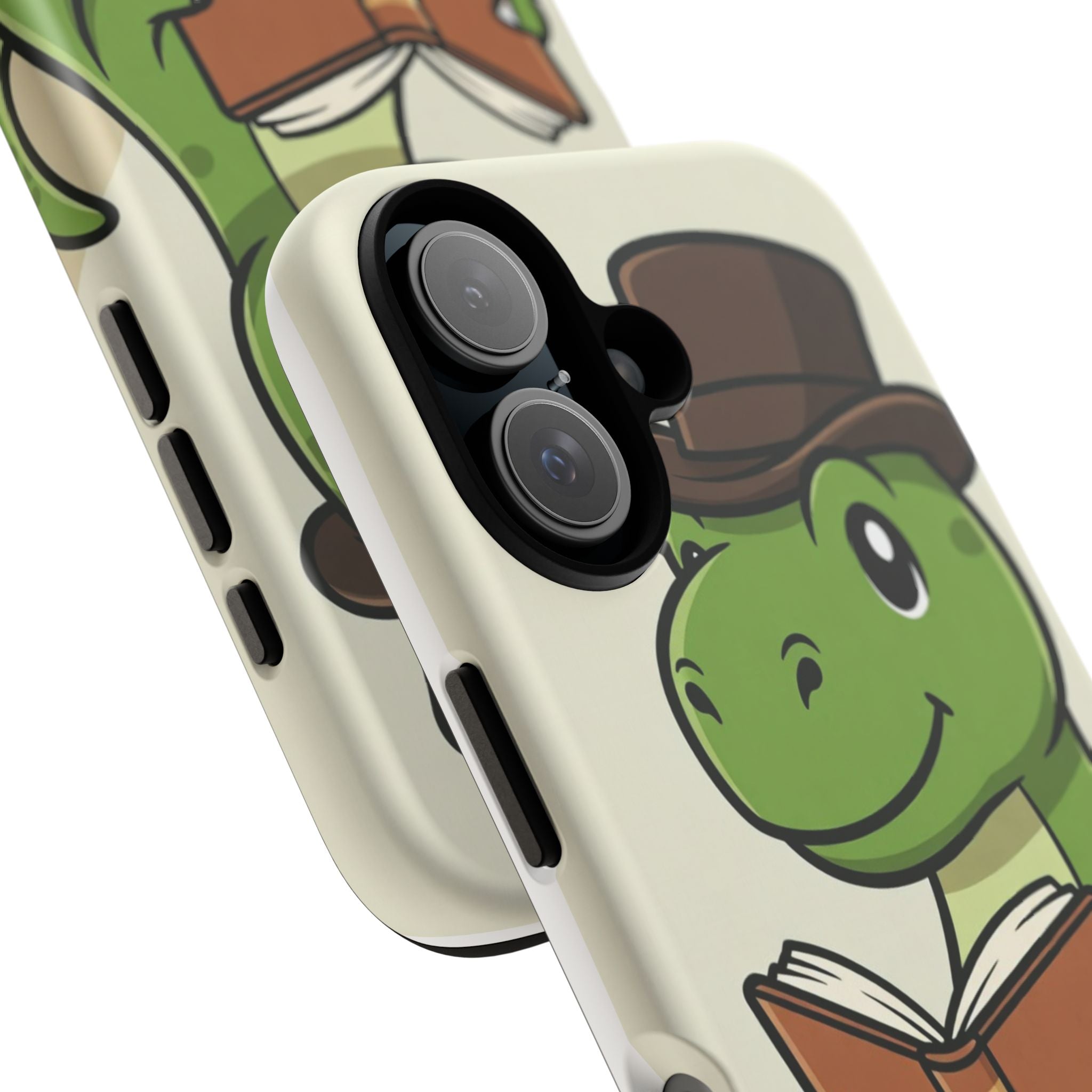Reading Dinosaur Phone Case | Cute T-Rex with Book and Hat iPhone Case