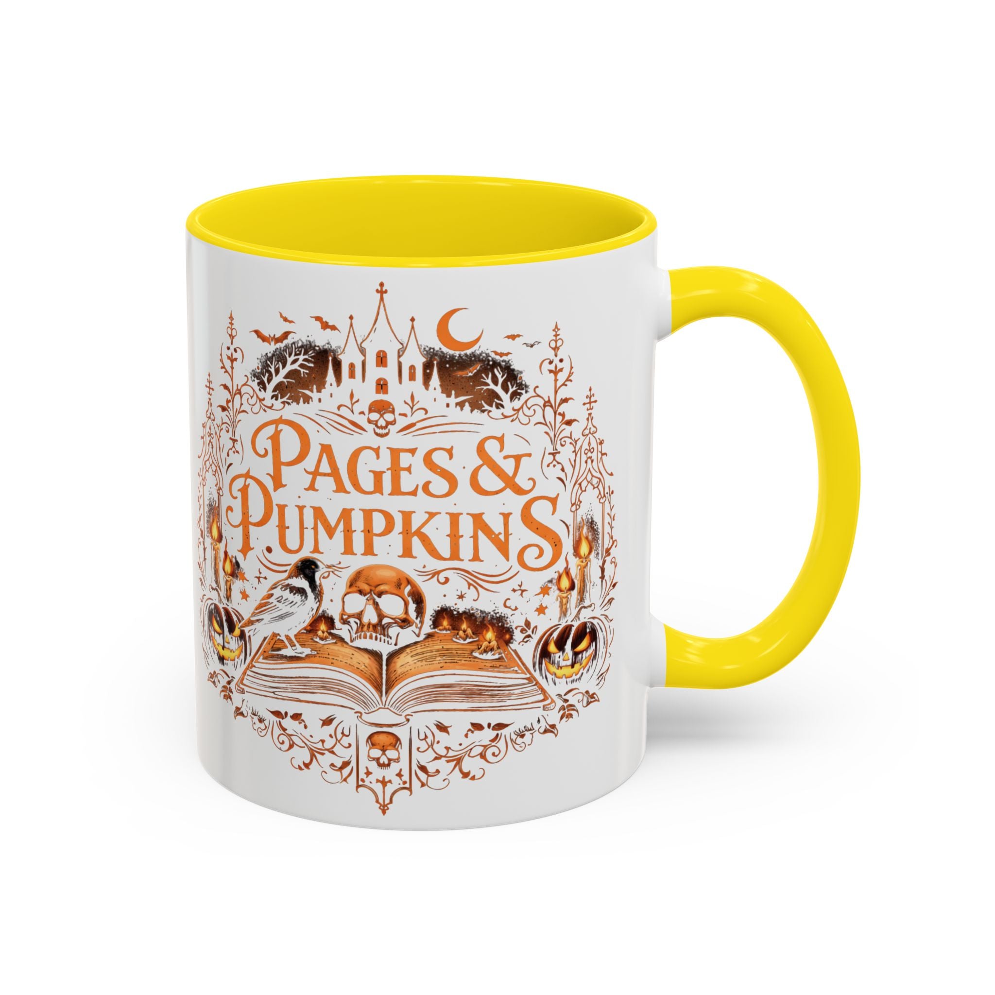 Pages & Pumpkins Coffee Mug | Halloween Book Lover Mug