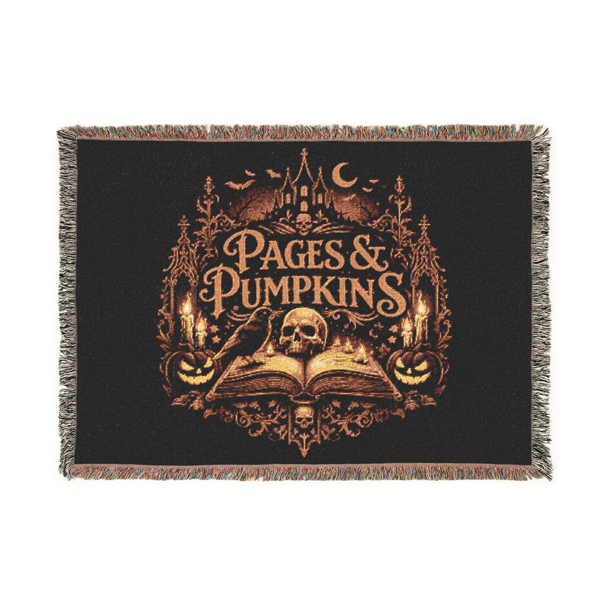 Pages & Pumpkins Woven Blanket