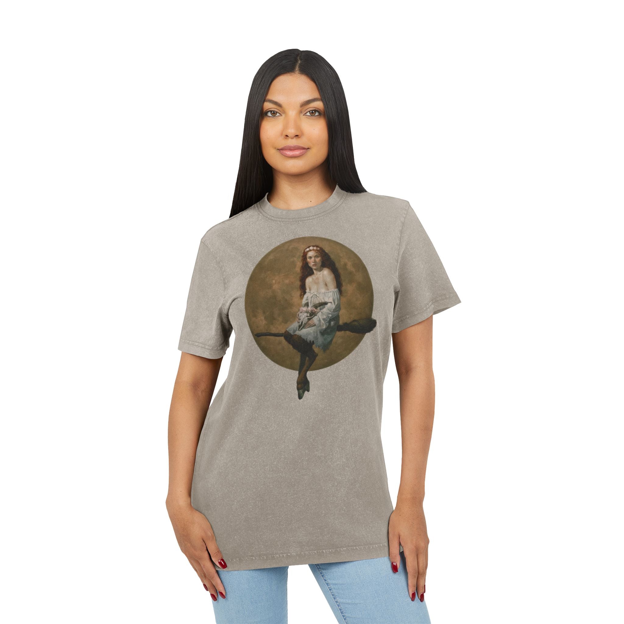 Slewfoot Acid Wash Tee — Moonlit Broomstick Acid-Wash T-Shirt