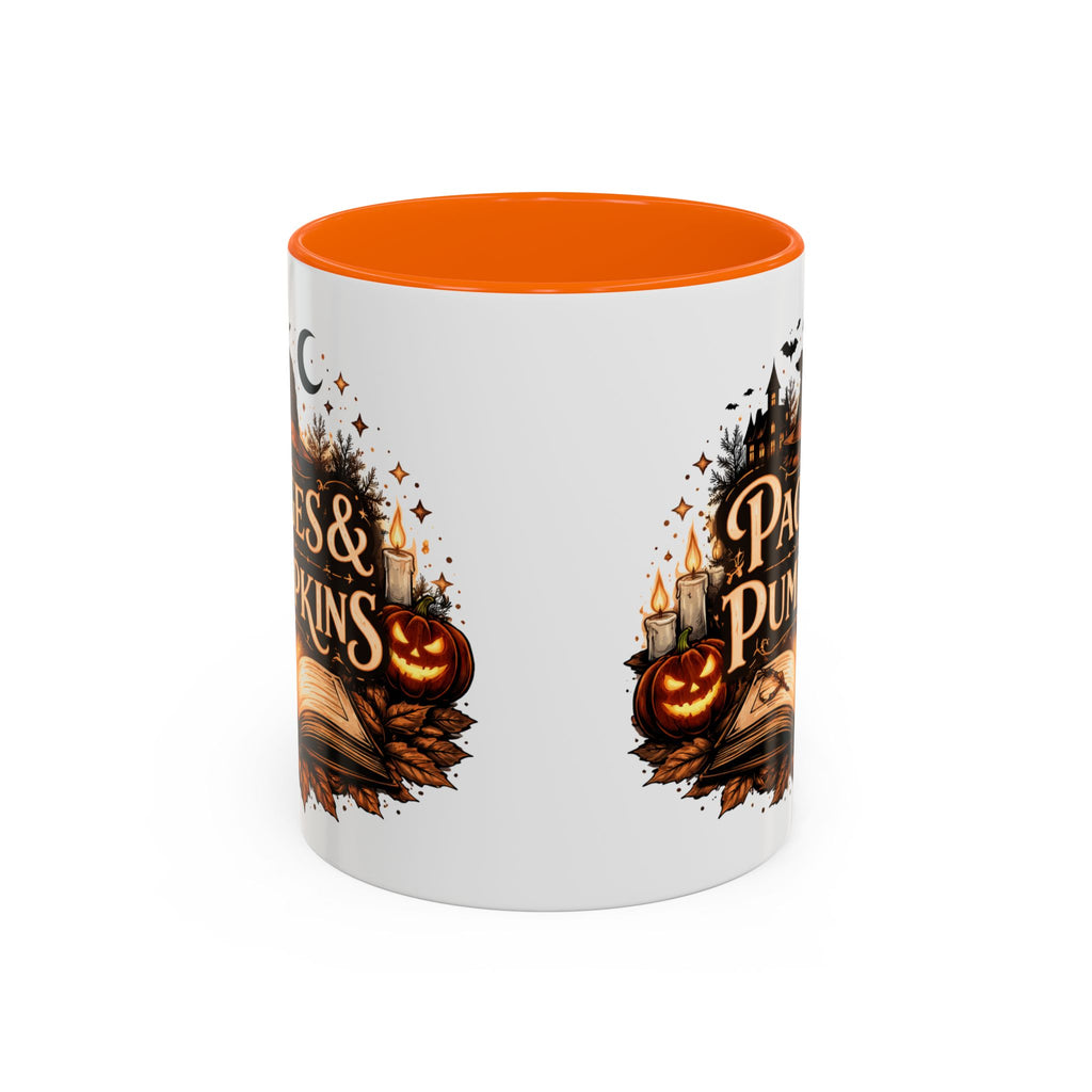 Pages & Pumpkins Coffee Dark Mug | Halloween Book Lover Mug