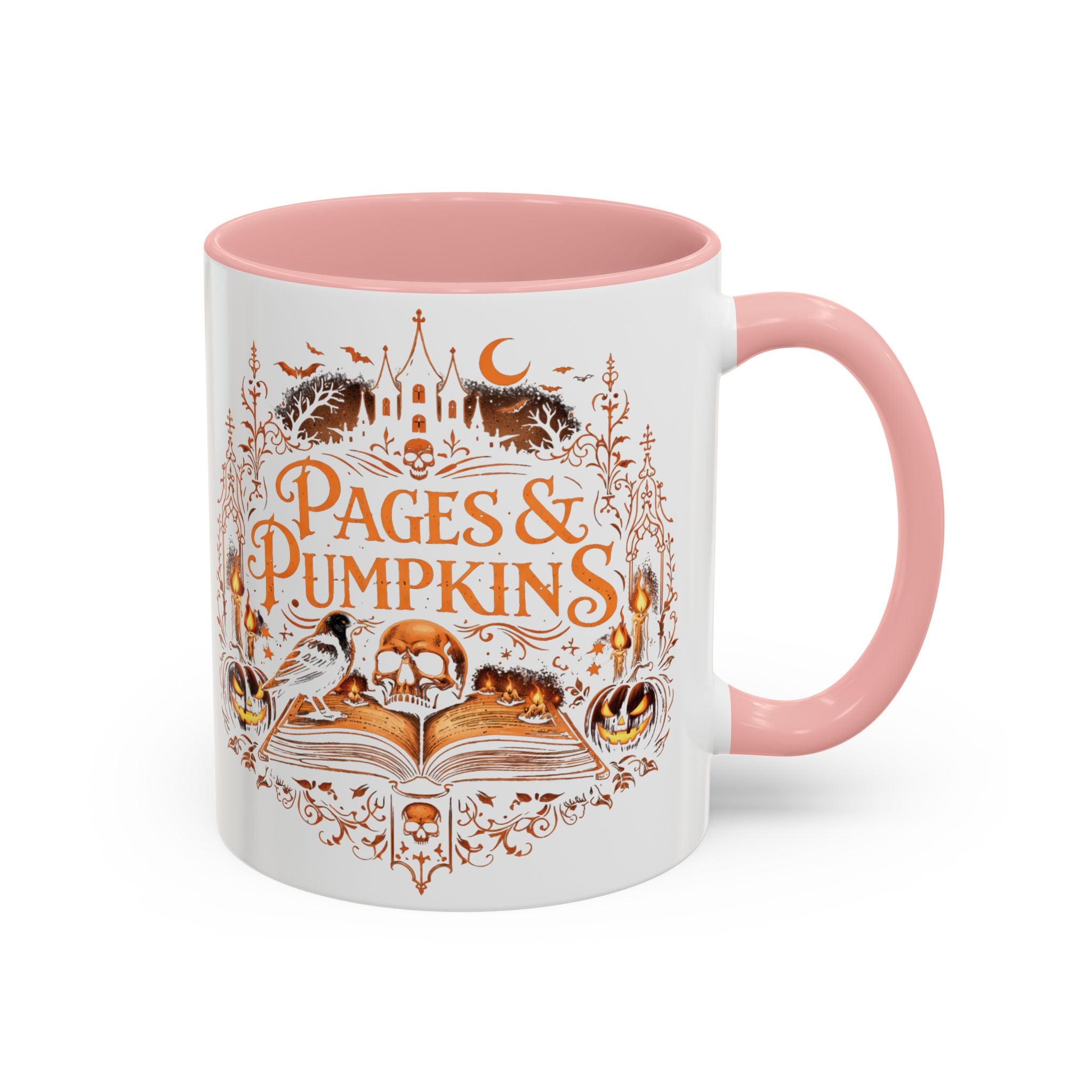 Pages & Pumpkins Coffee Mug | Halloween Book Lover Mug