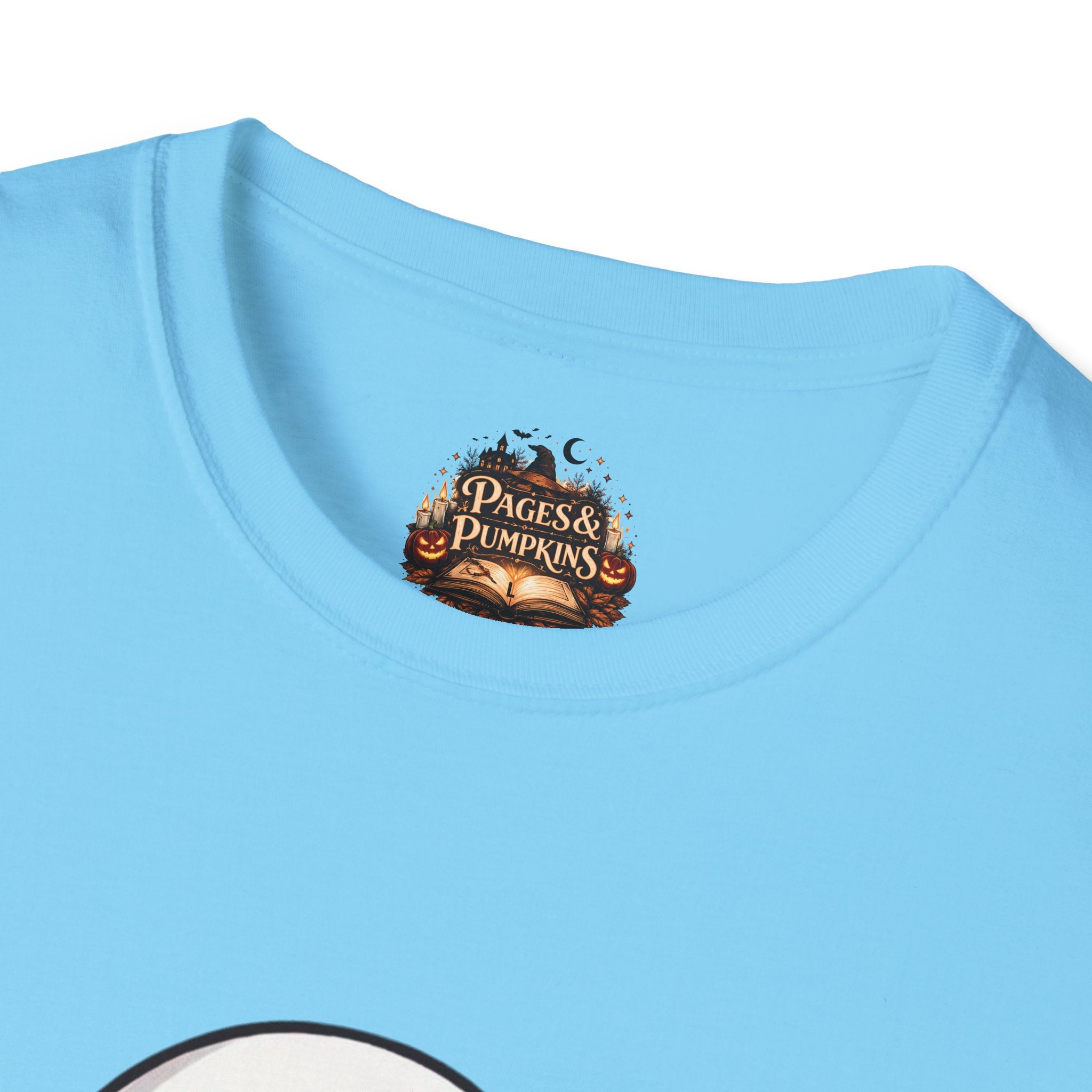 Pages & Pumpkins Boo Cat T-Shirt | Halloween book lover