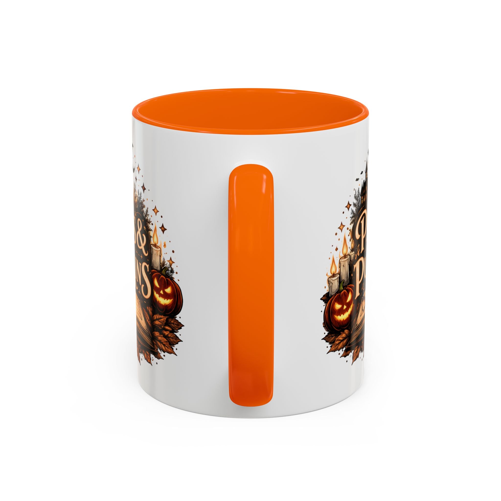 Pages & Pumpkins Coffee Dark Mug | Halloween Book Lover Mug