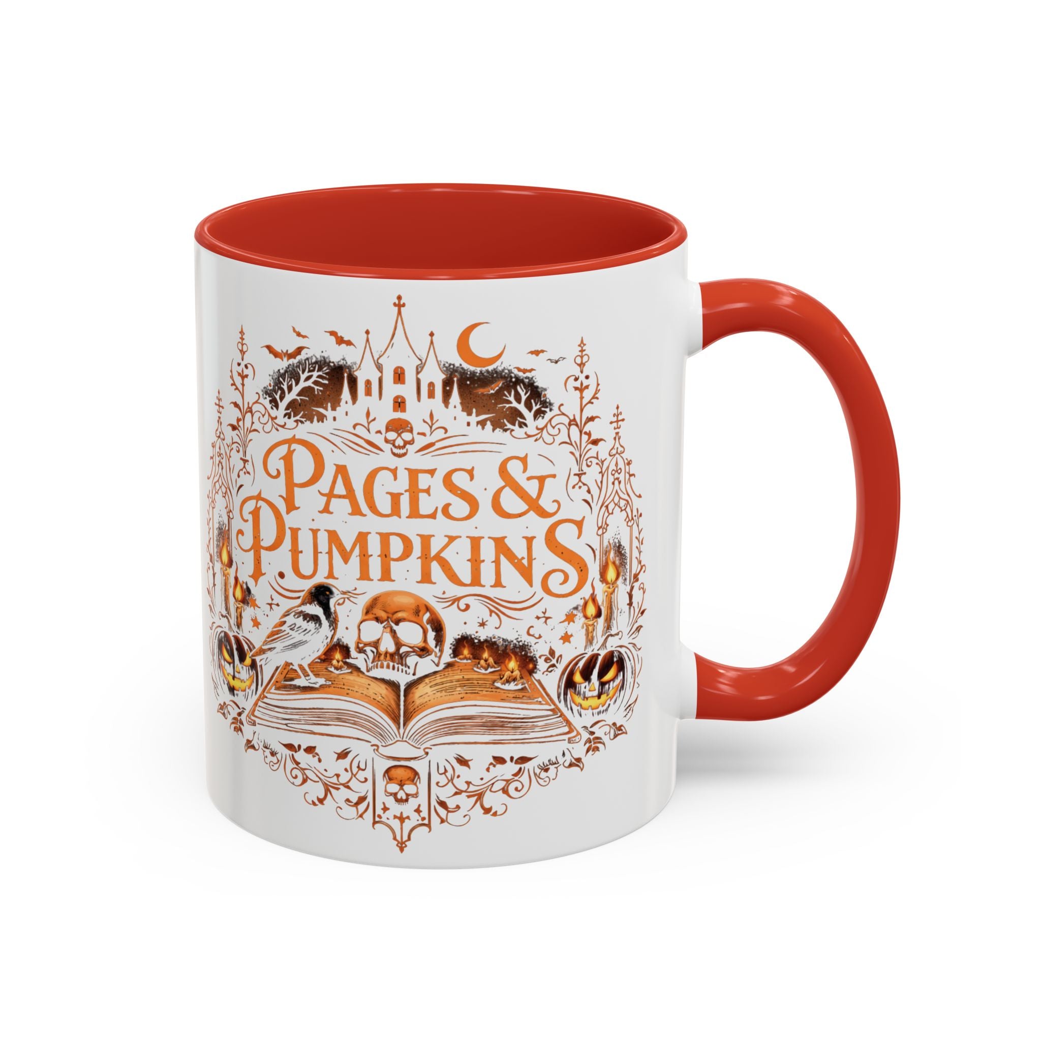 Pages & Pumpkins Coffee Mug | Halloween Book Lover Mug