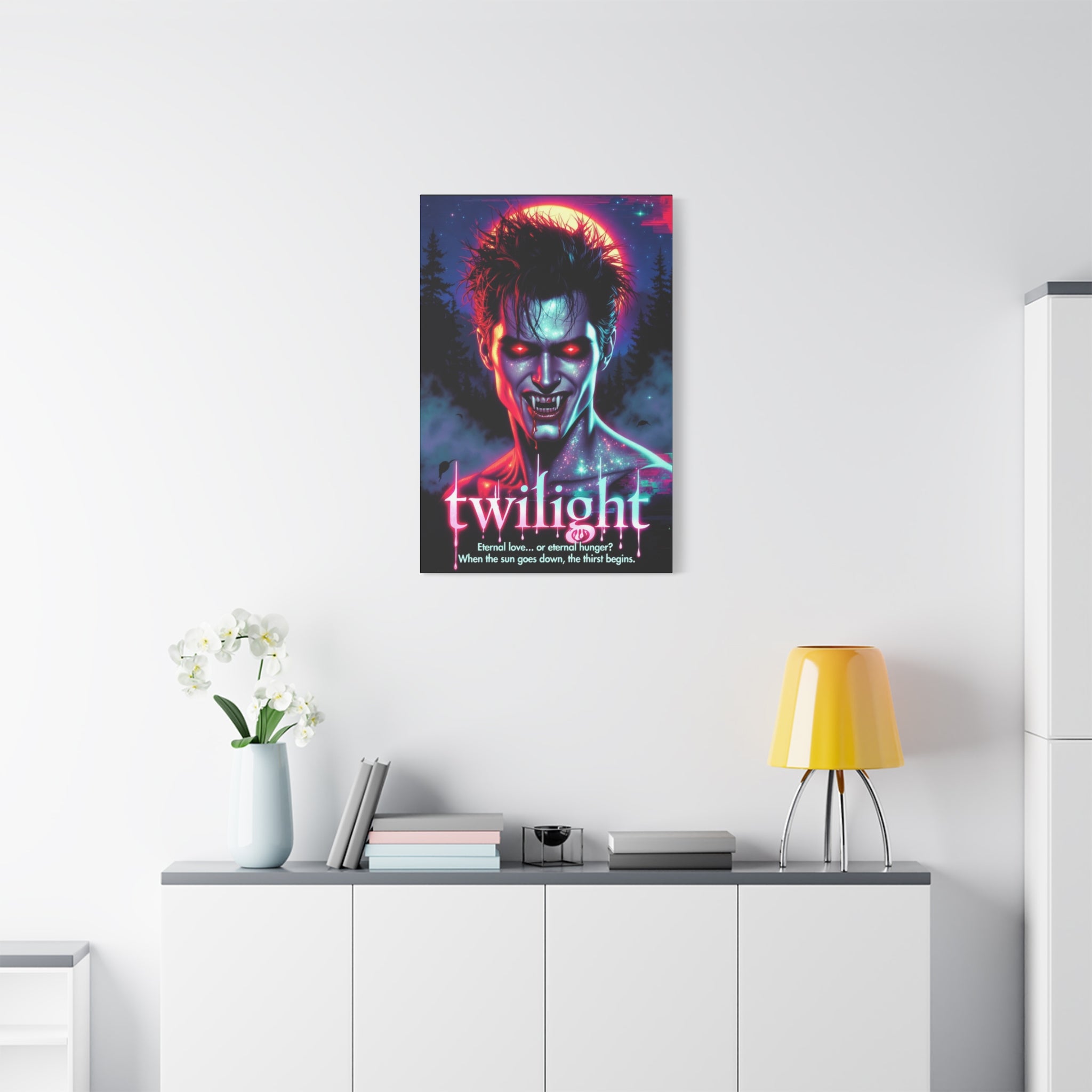 Twilight Fan Art Retro Horror Matte Canvas, Stretched, 1.25"
