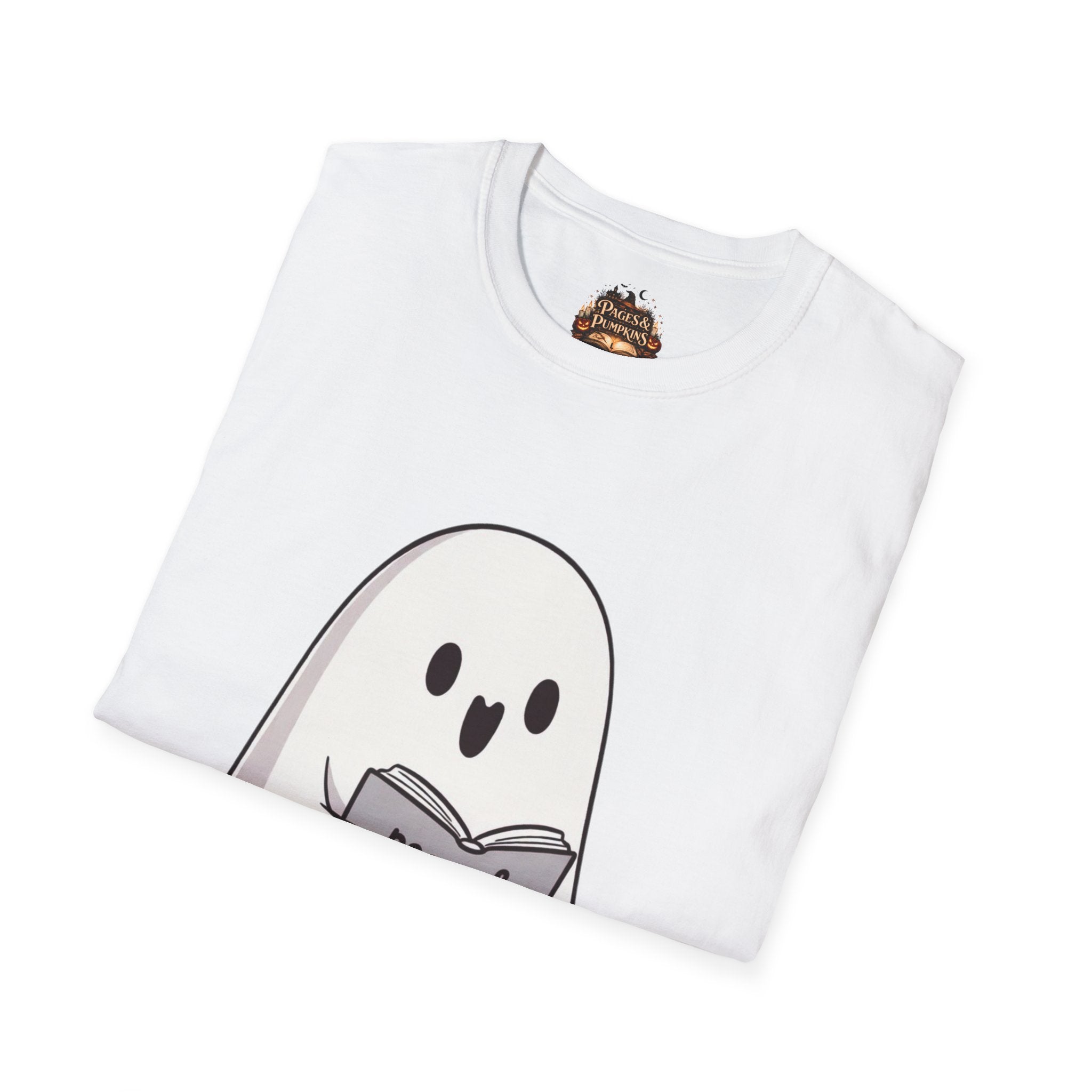Pages & Pumpkins Boo Cat T-Shirt | Halloween book lover