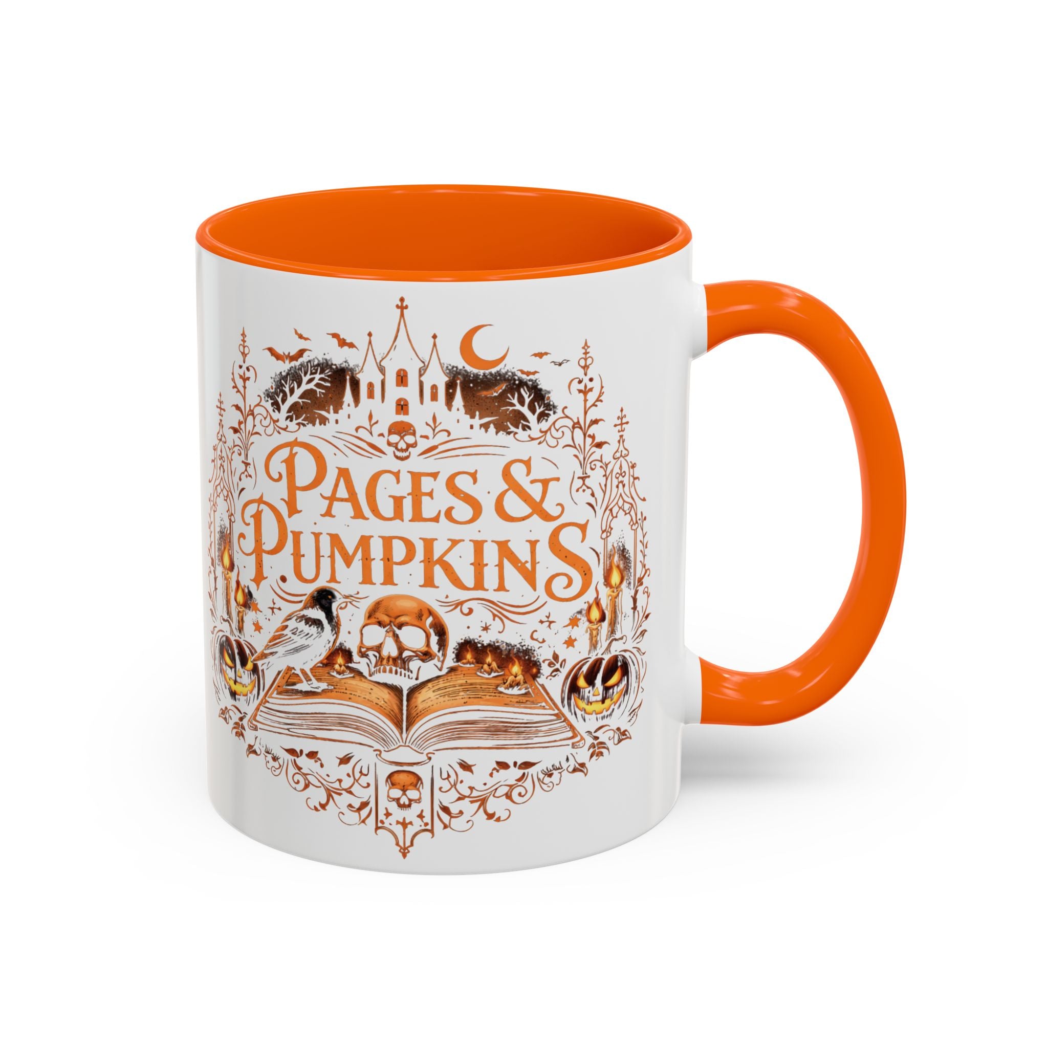 Pages & Pumpkins Coffee Mug | Halloween Book Lover Mug