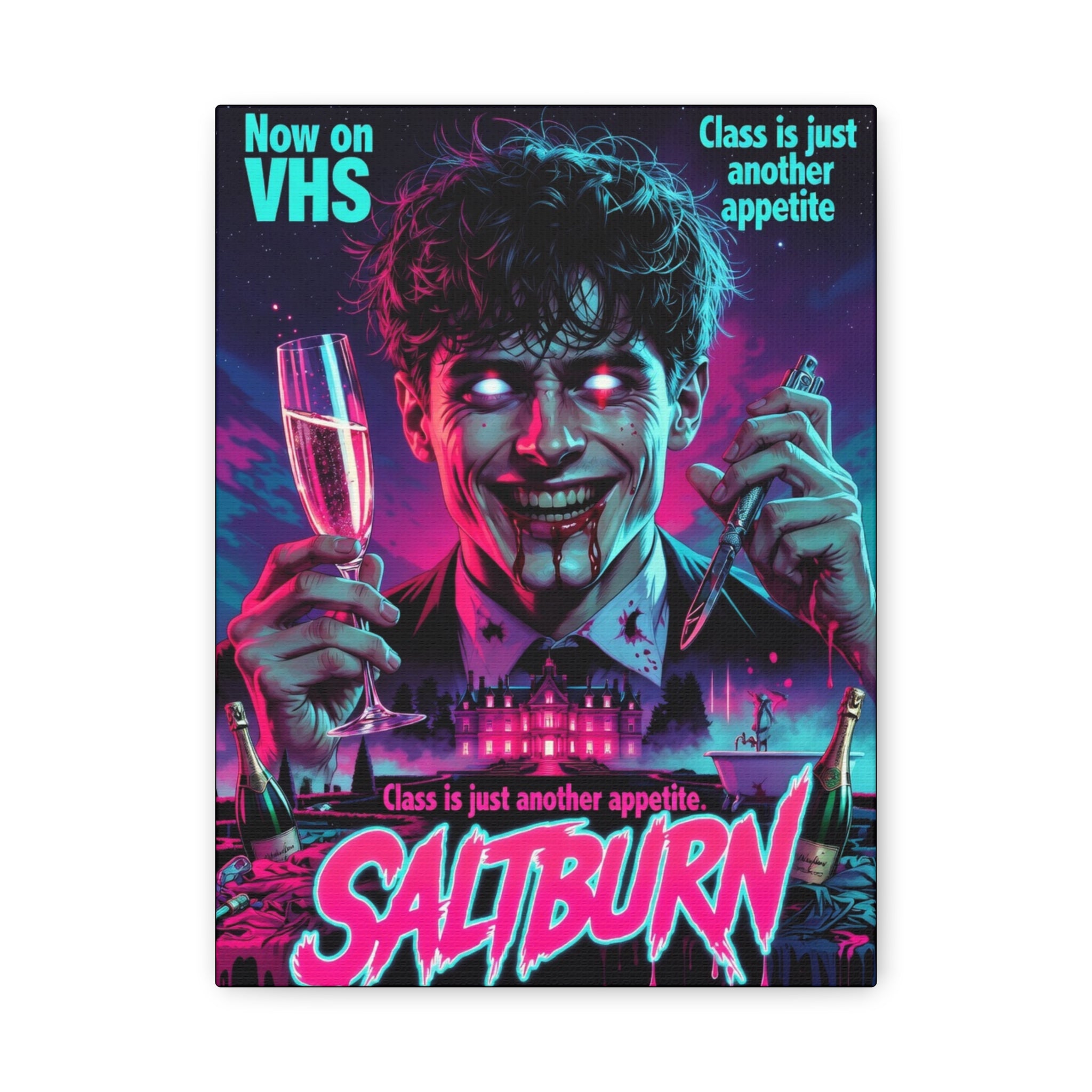 Saltburn Fan Art Retro Horror Movie Canvas