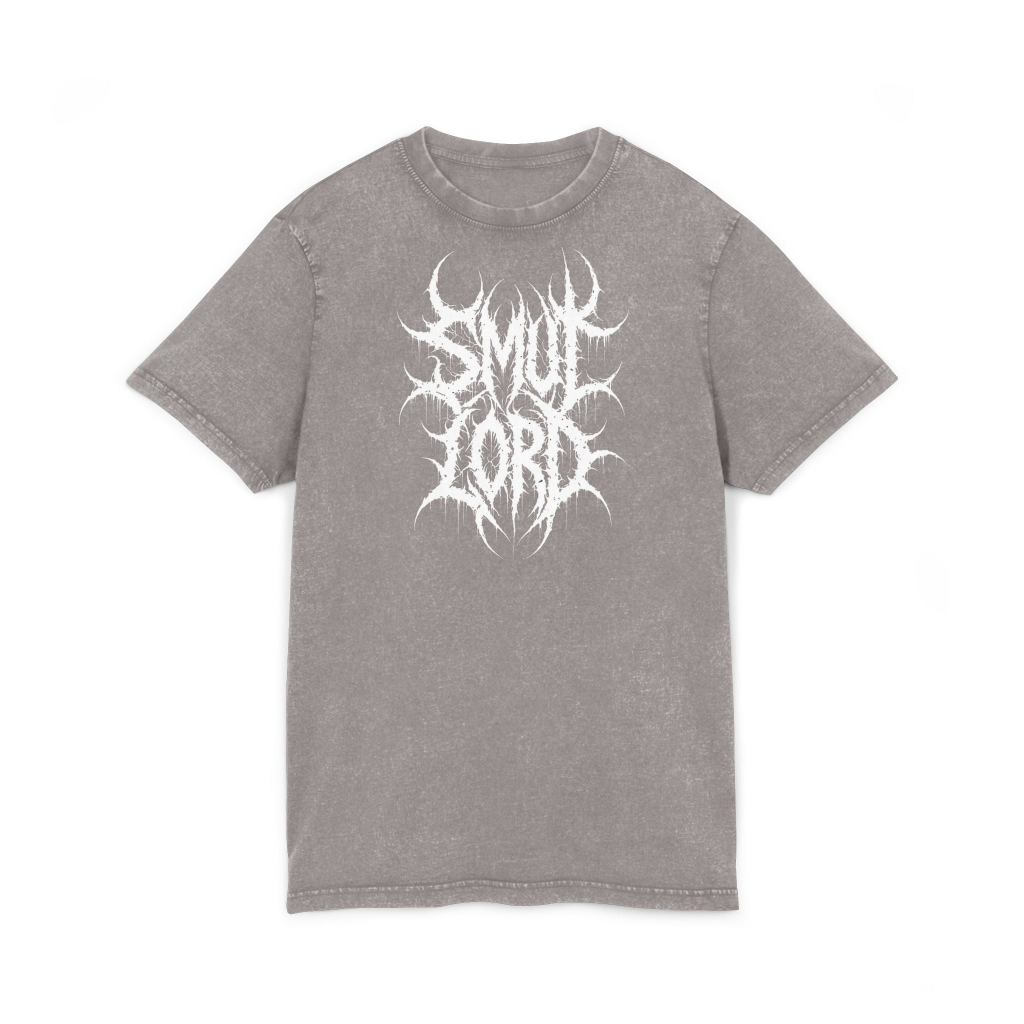 SL Acid-Washed Tee — "Smut Lord" Black Metal Band Shirt