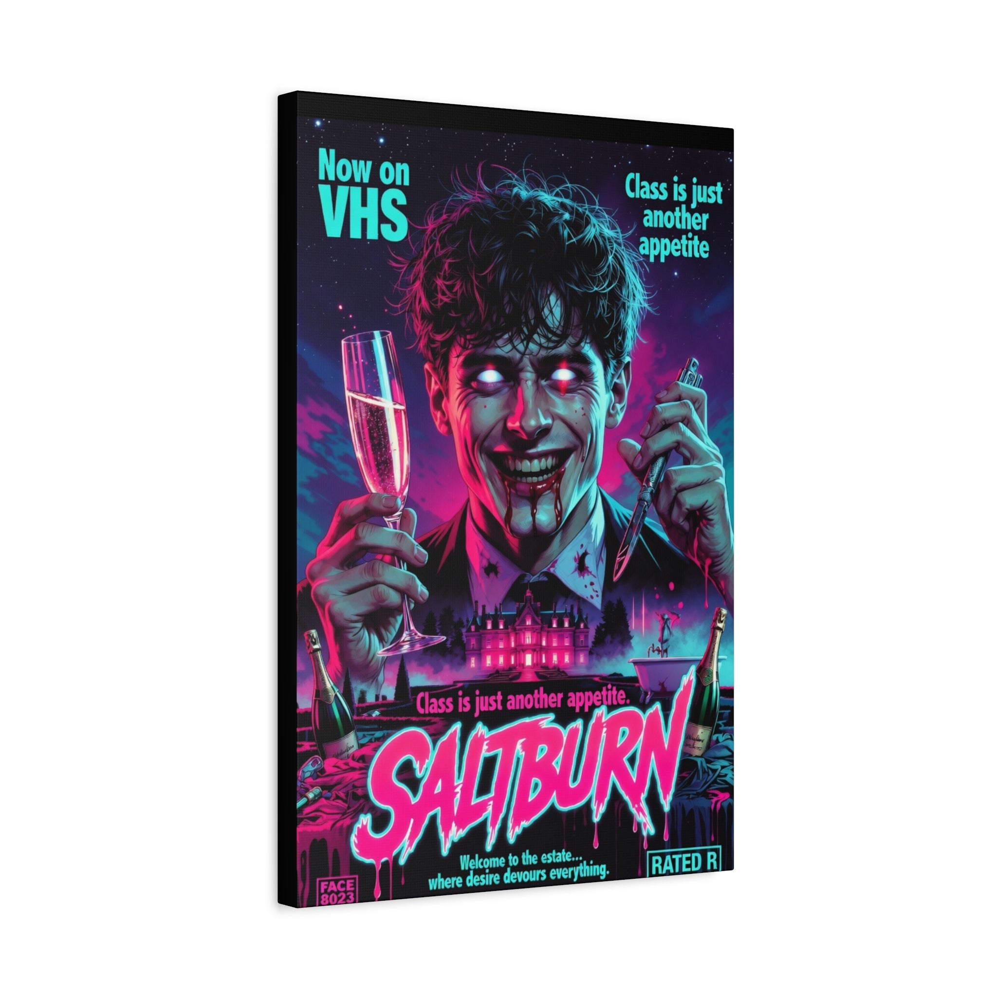 Saltburn Fan Art Retro Horror Movie Canvas
