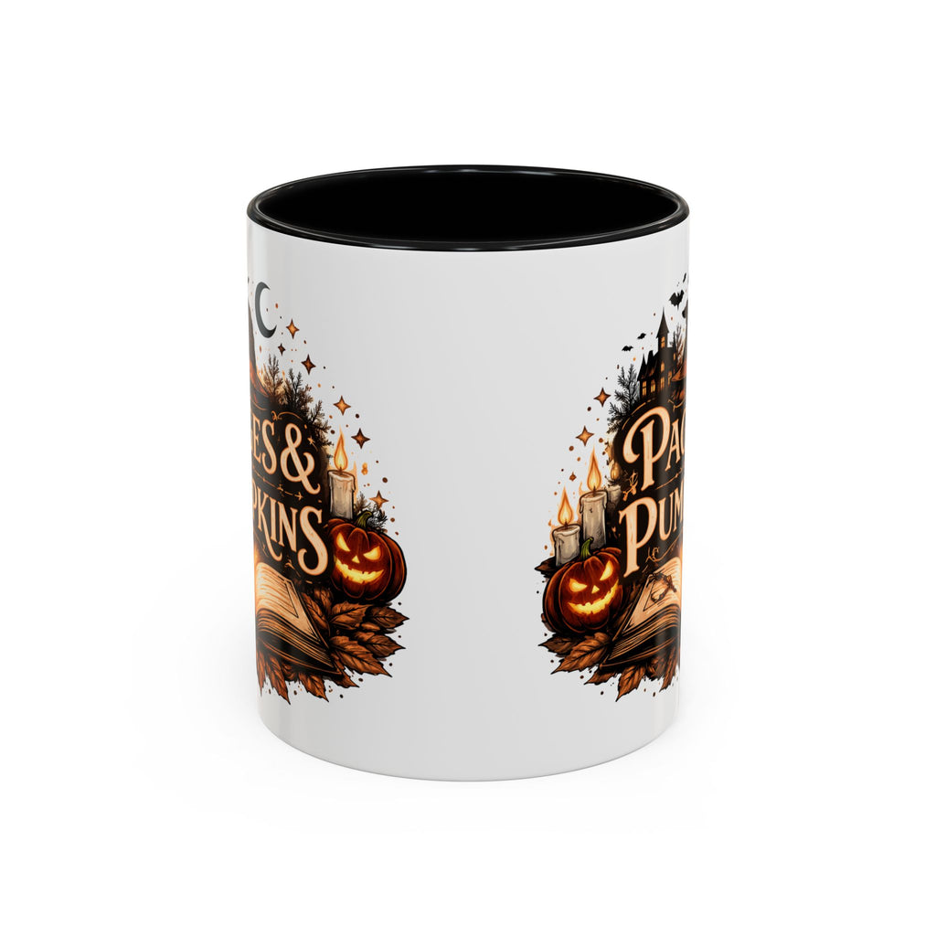 Pages & Pumpkins Coffee Dark Mug | Halloween Book Lover Mug