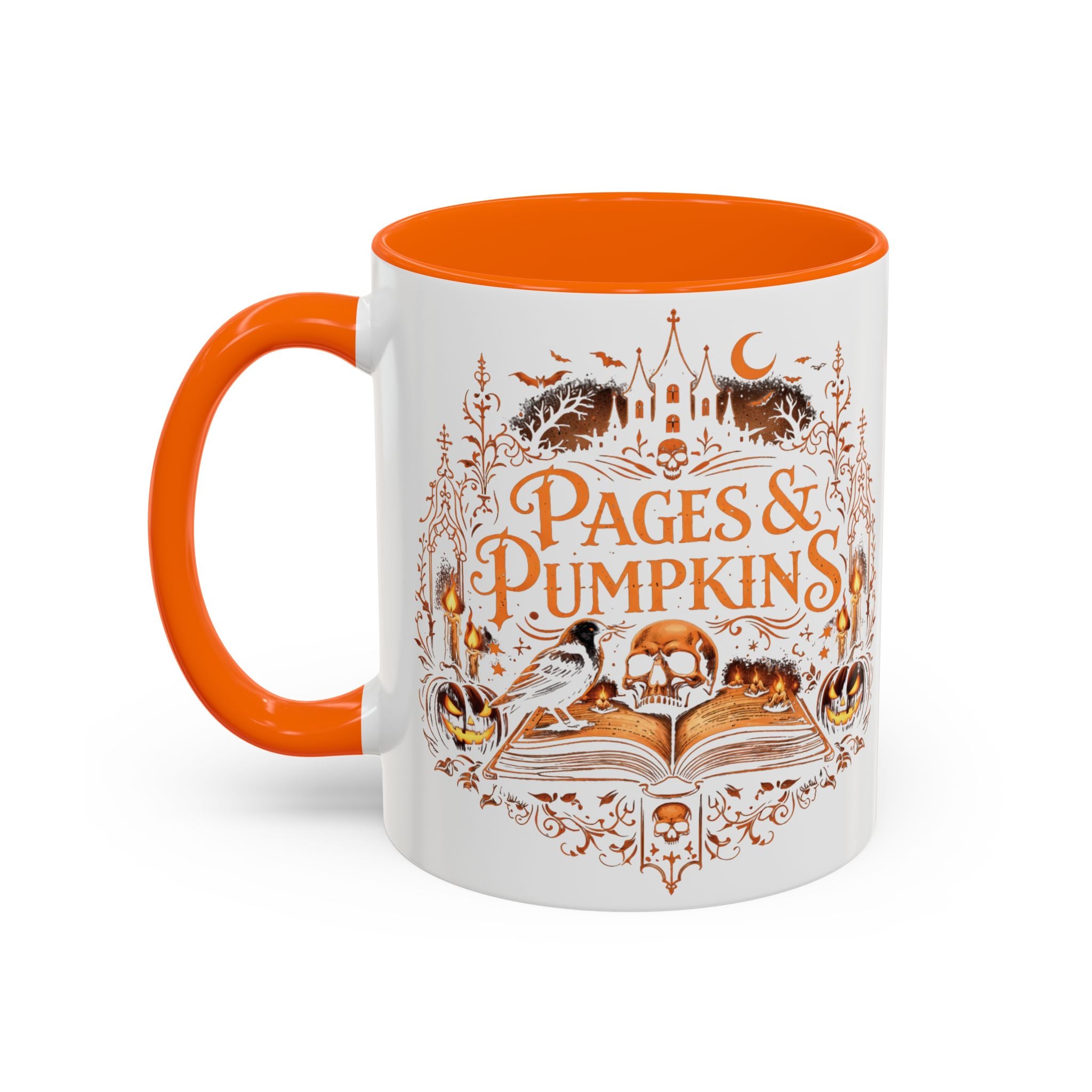Pages & Pumpkins Coffee Mug | Halloween Book Lover Mug