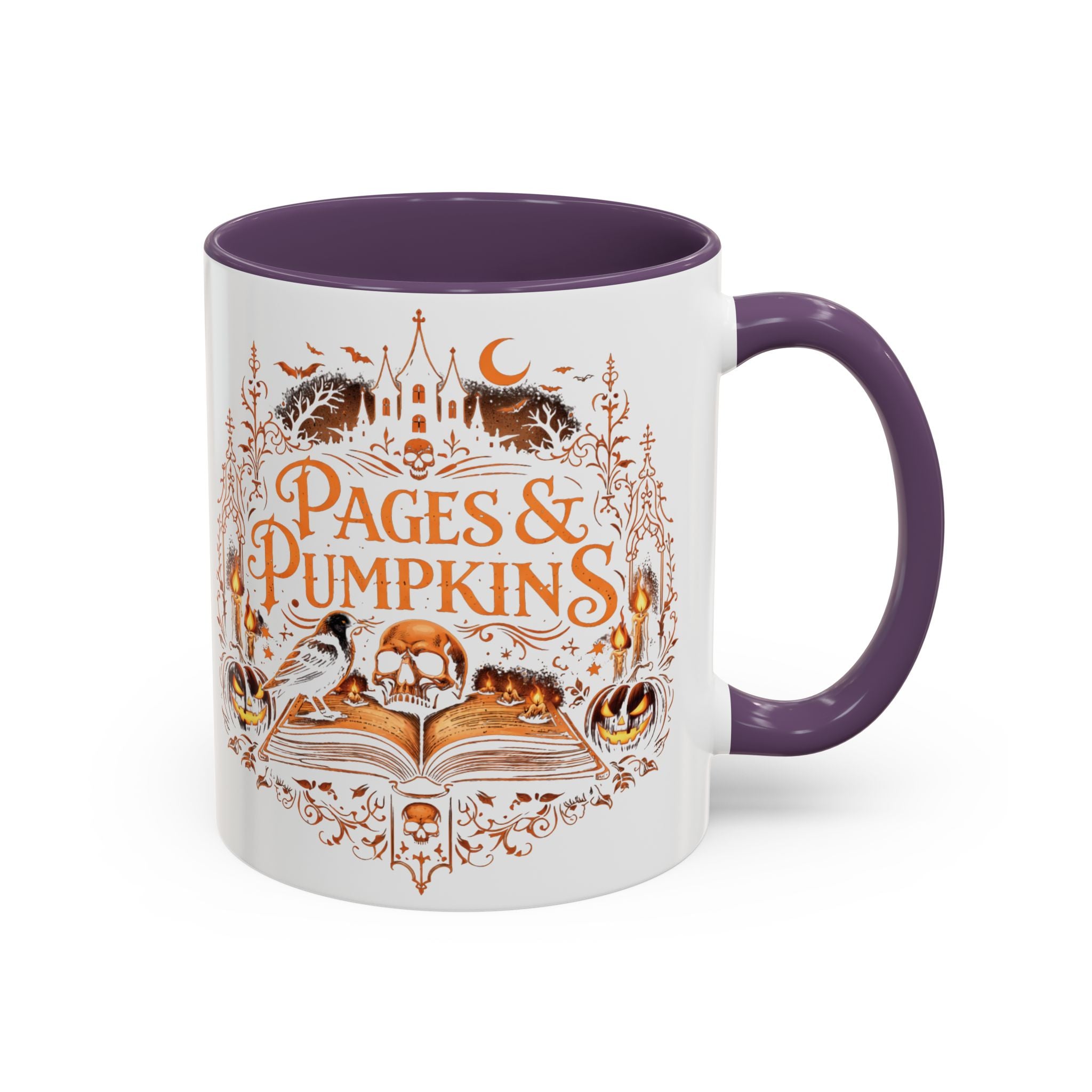 Pages & Pumpkins Coffee Mug | Halloween Book Lover Mug