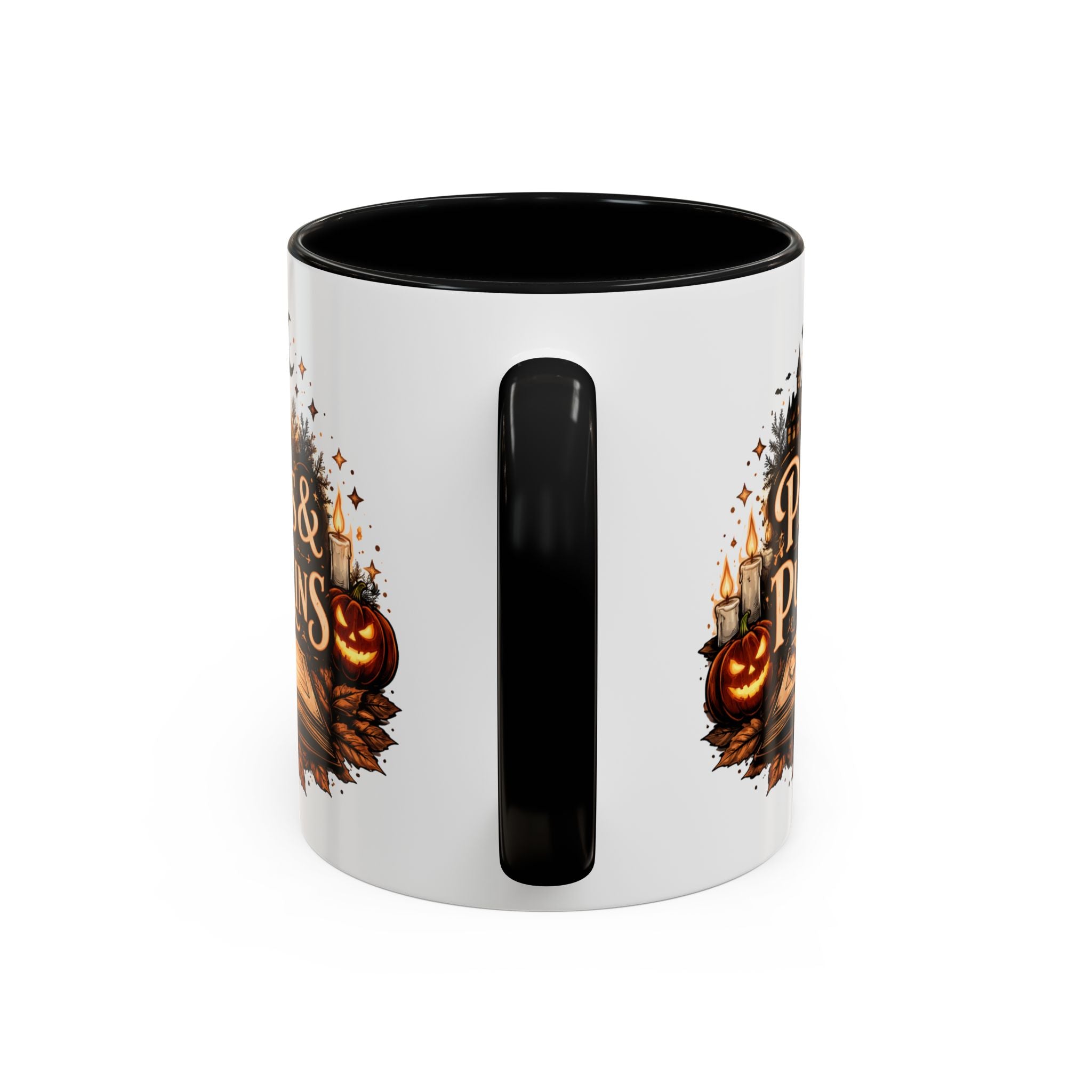 Pages & Pumpkins Coffee Dark Mug | Halloween Book Lover Mug