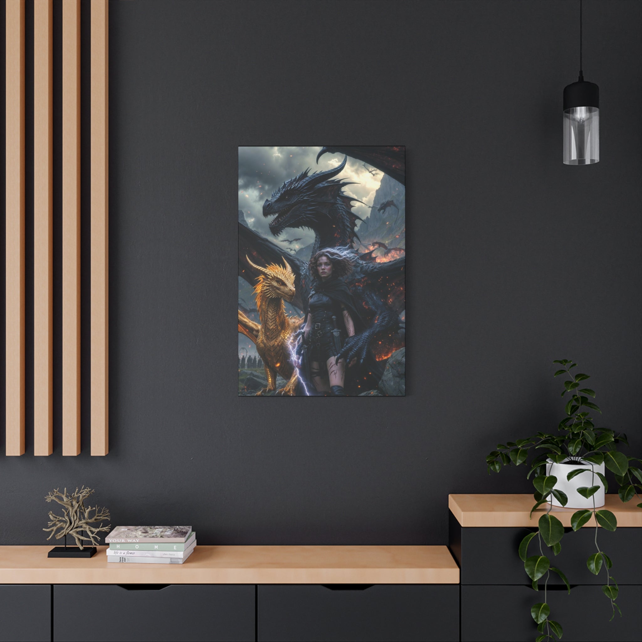The Fourth Wing Fan Art Matte Canvas, Stretched