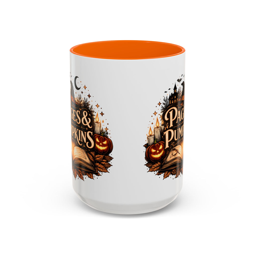 Pages & Pumpkins Coffee Dark Mug | Halloween Book Lover Mug
