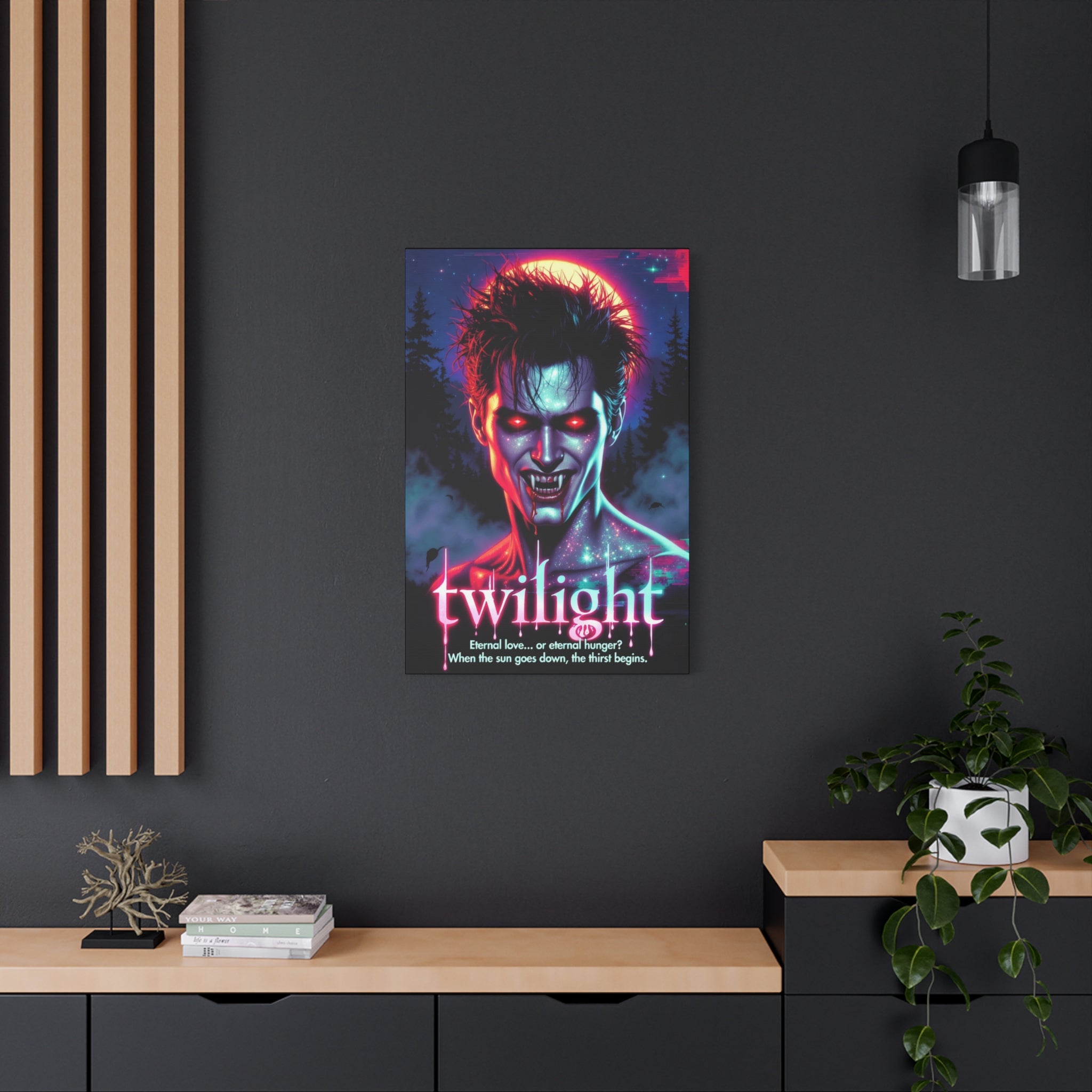 Twilight Fan Art Retro Horror Matte Canvas, Stretched, 1.25"