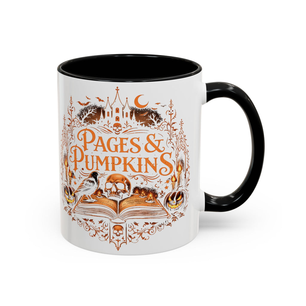 Pages & Pumpkins Coffee Mug | Halloween Book Lover Mug