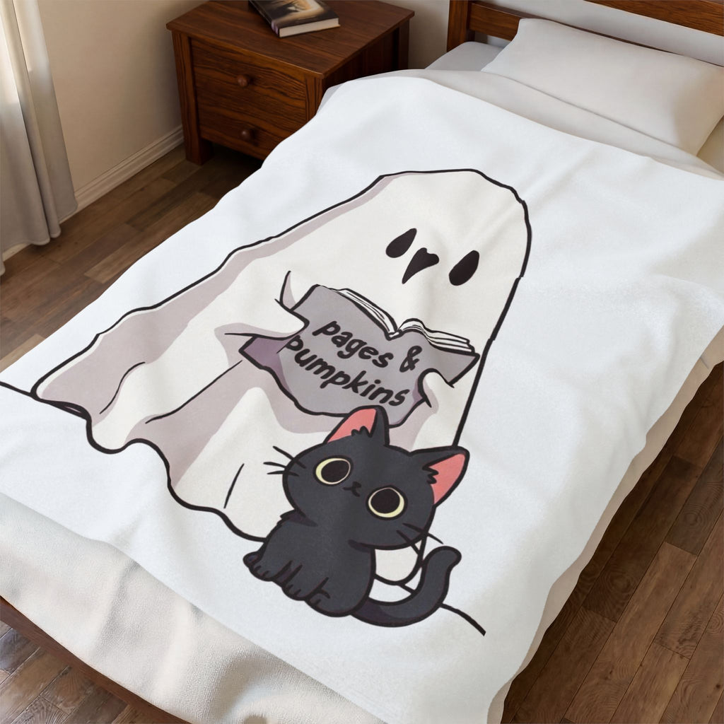P&P Boo Cat Velveteen Plush Blanket