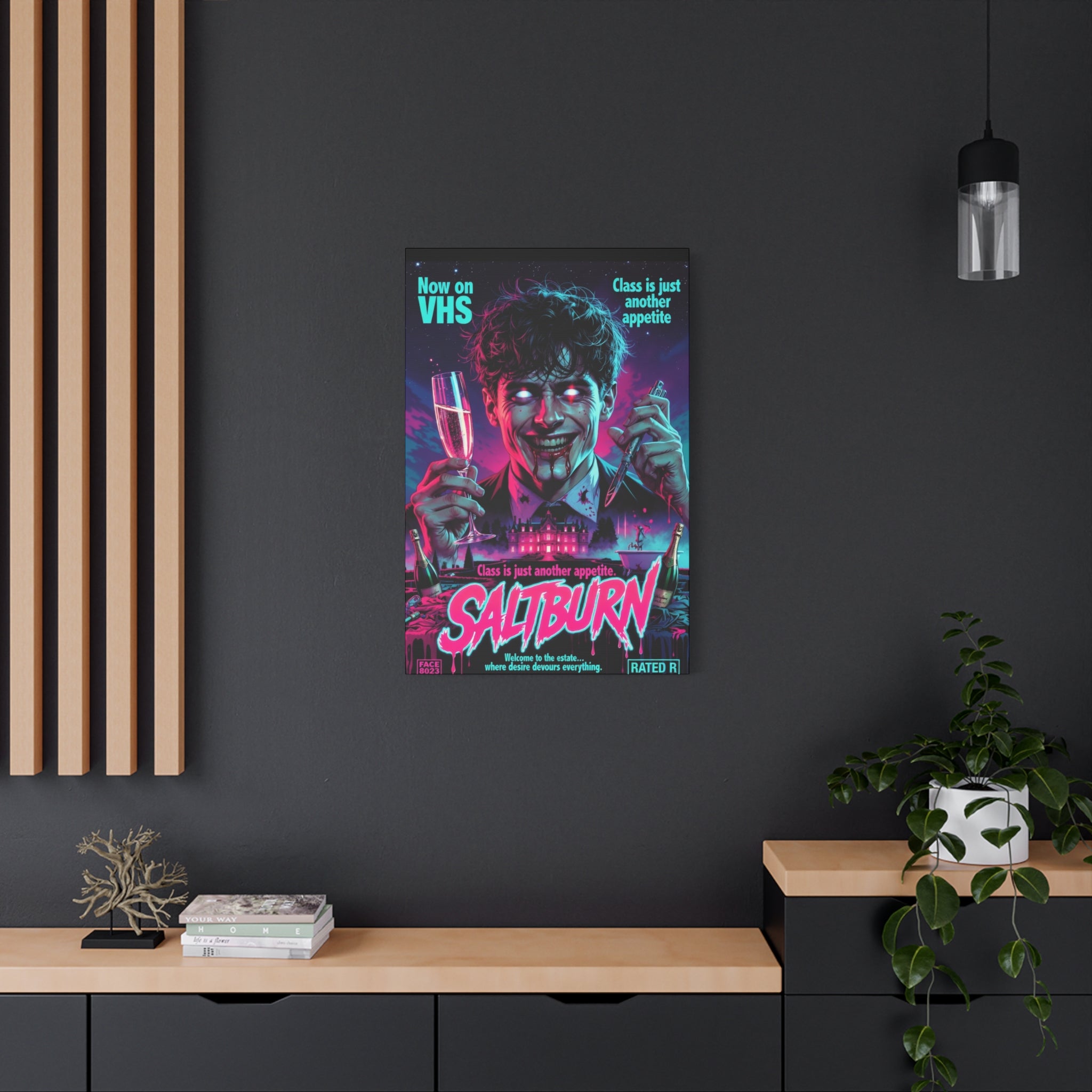 Saltburn Fan Art Retro Horror Movie Canvas