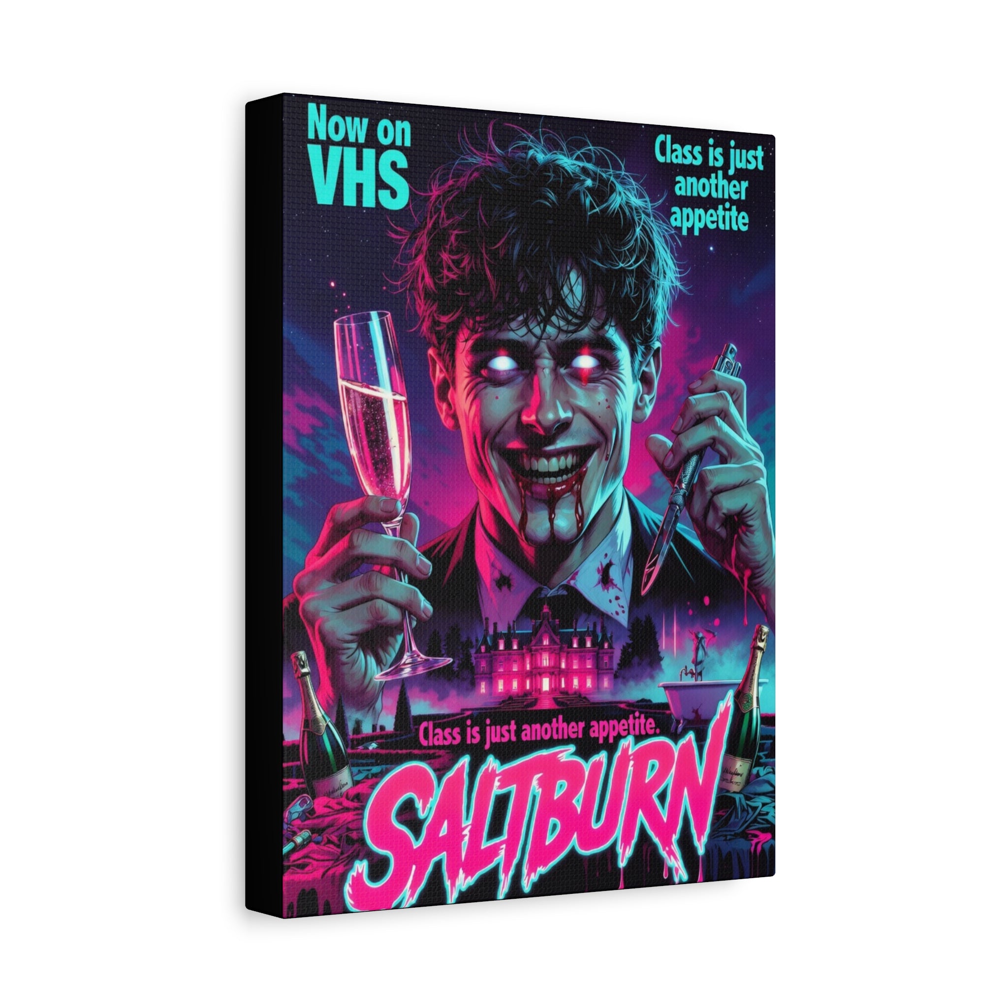 Saltburn Fan Art Retro Horror Movie Canvas