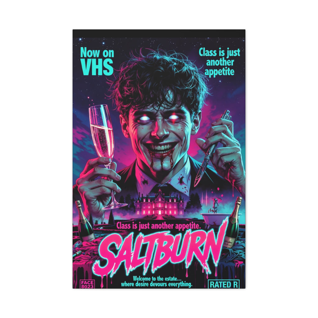 Saltburn Fan Art Retro Horror Movie Canvas