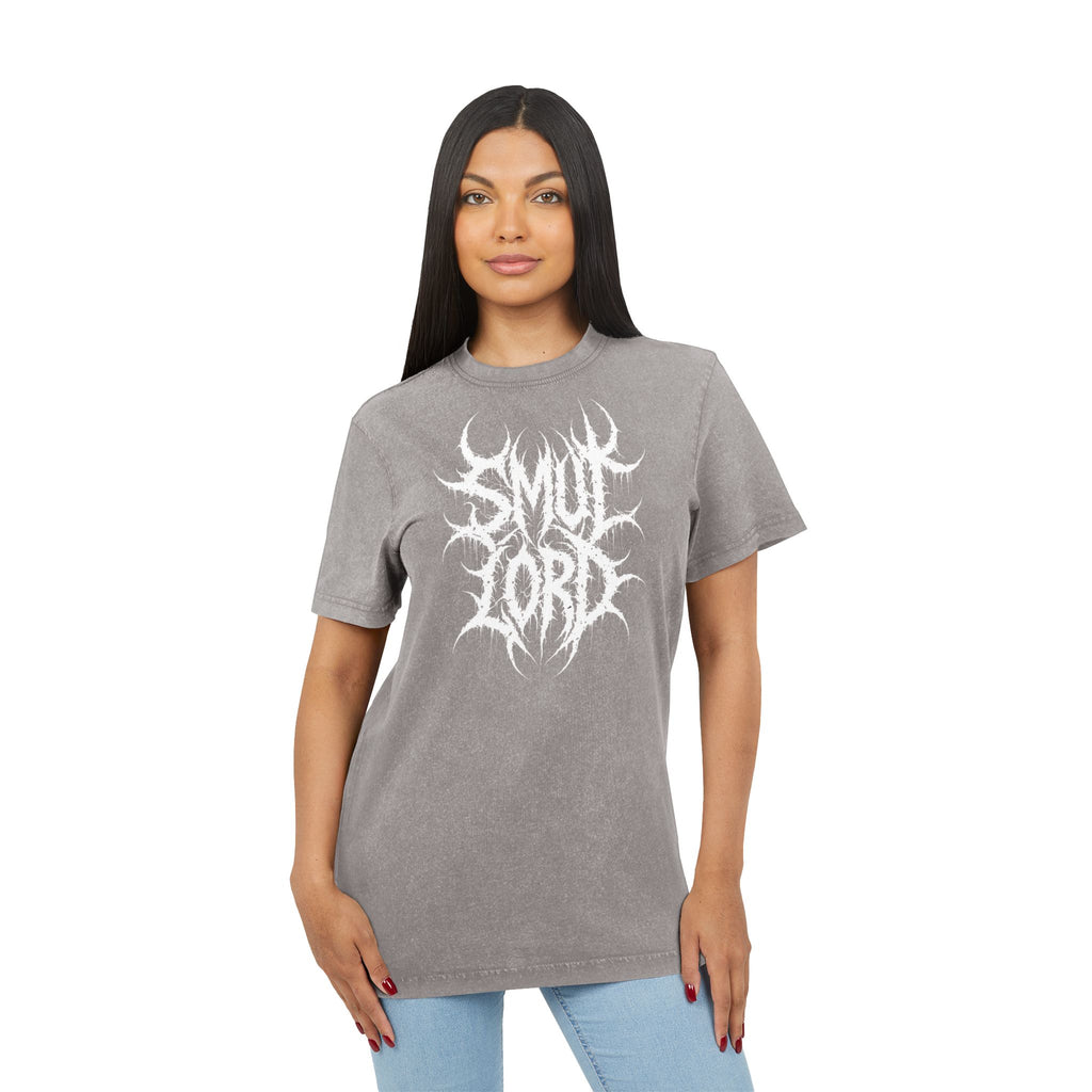 SL Acid-Washed Tee — "Smut Lord" Black Metal Band Shirt