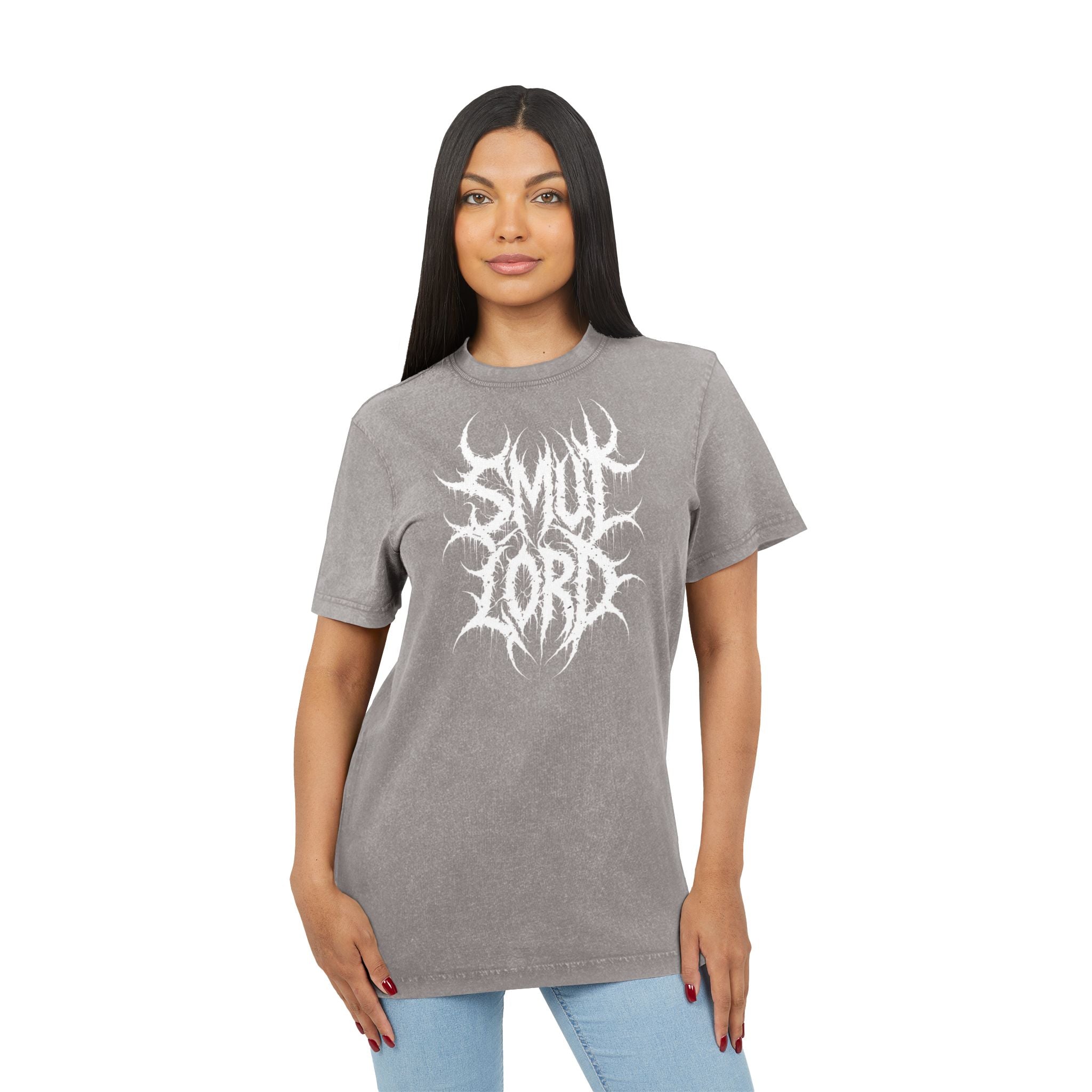 SL Acid-Washed Tee — "Smut Lord" Black Metal Band Shirt