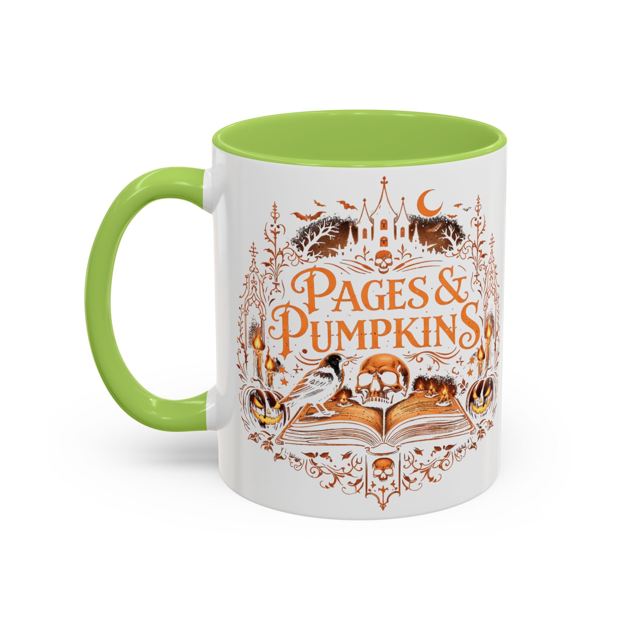 Pages & Pumpkins Coffee Mug | Halloween Book Lover Mug
