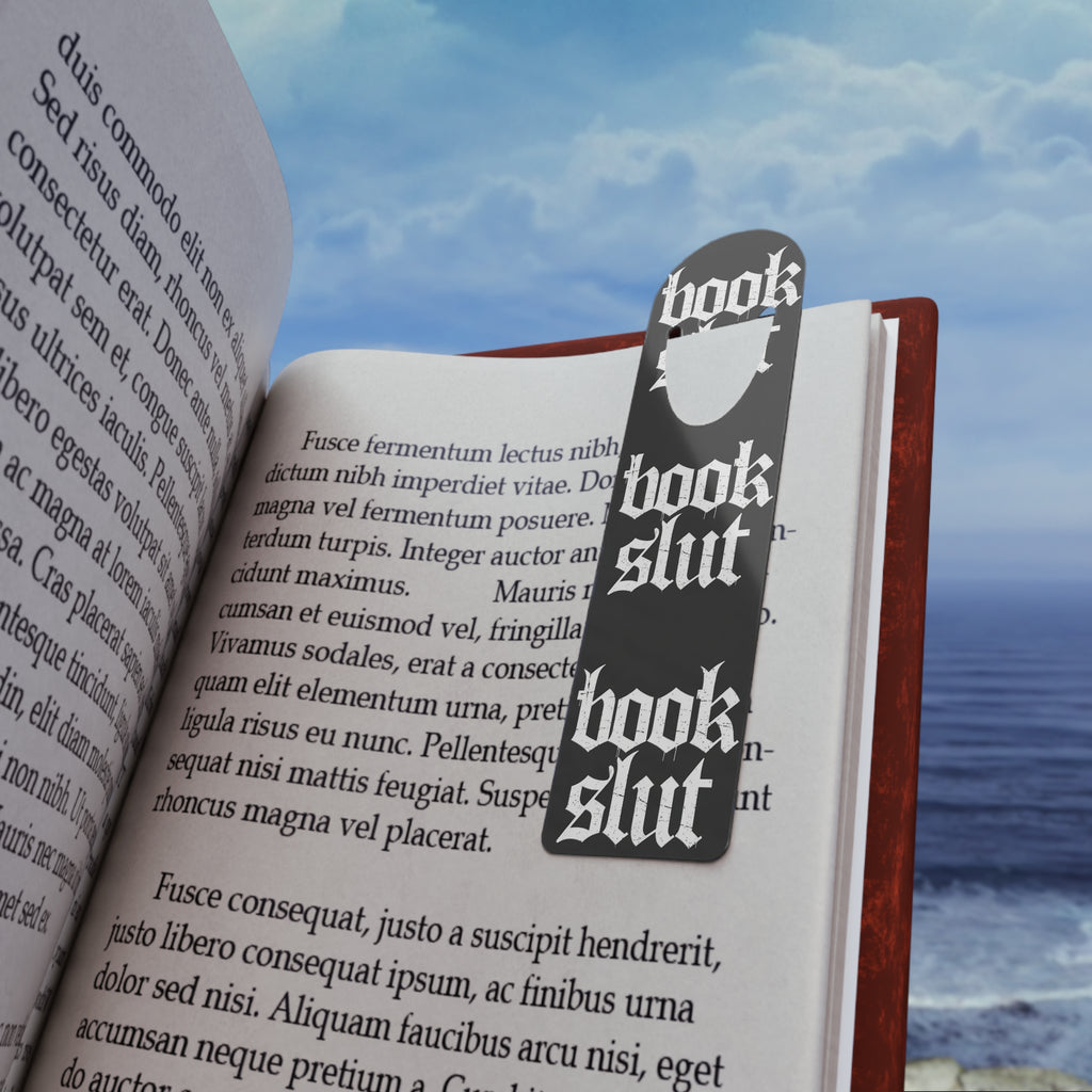 BS Gothic Script Bookmark, Metal Magnetic Page Marker | Literary Accessory